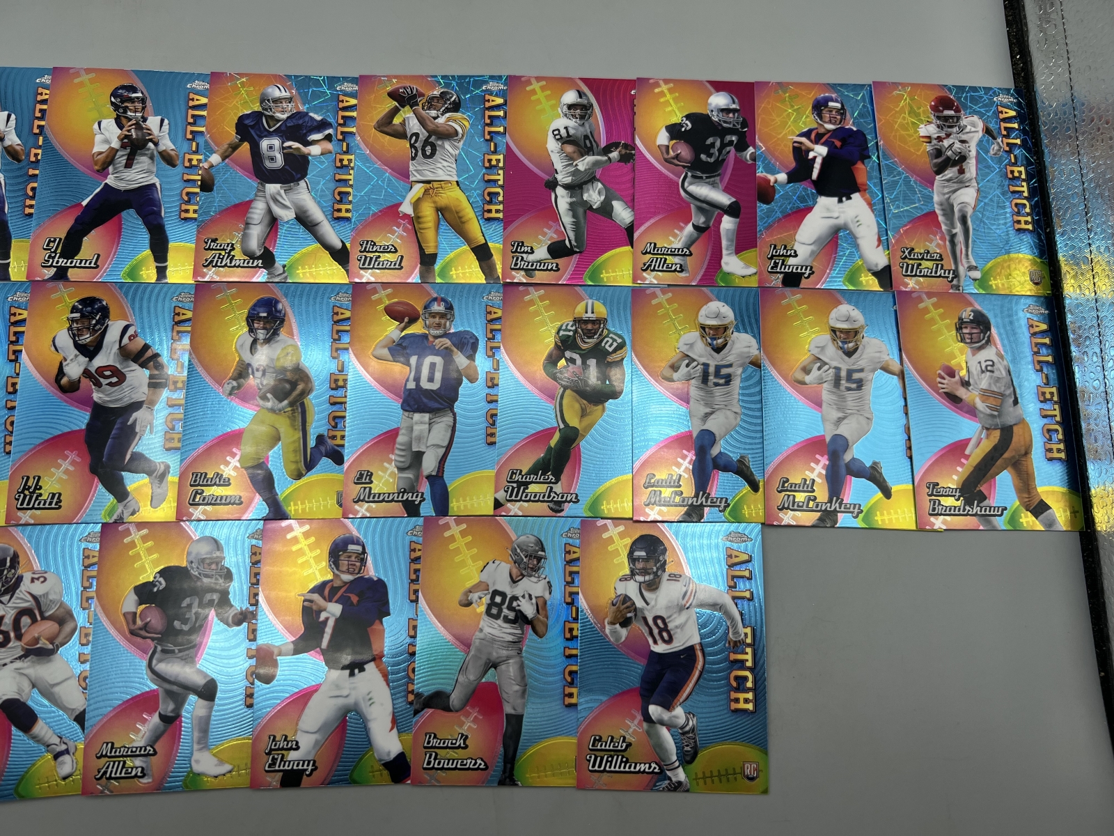(23) 2024 Topps Chrome Football All Etch Inserts W/ Stars, Rookies, & Parallels - Caleb Williams RC