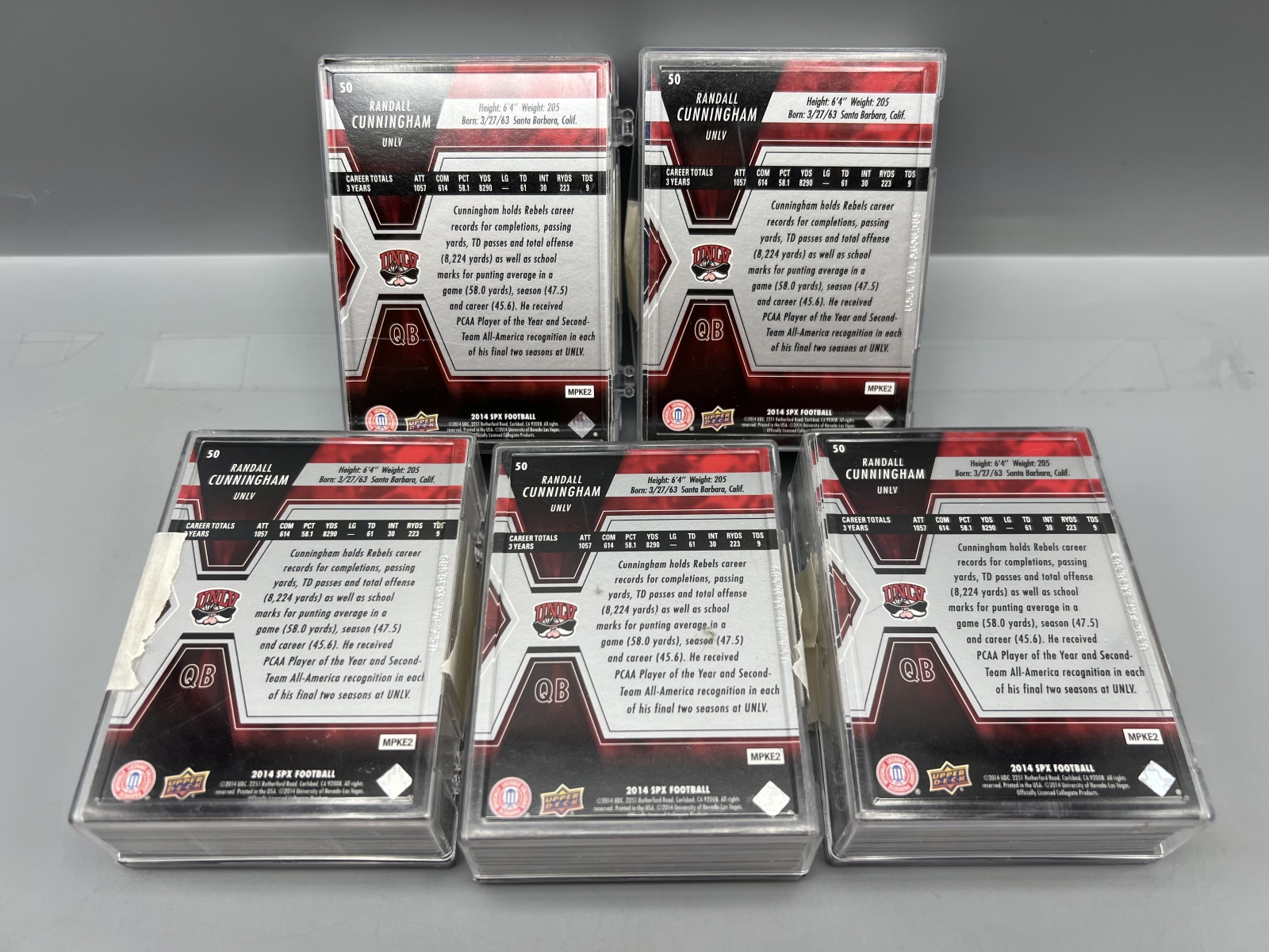 (5) 2014 Upper Deck SP Authentic SPX Complete 50-Card Sets
