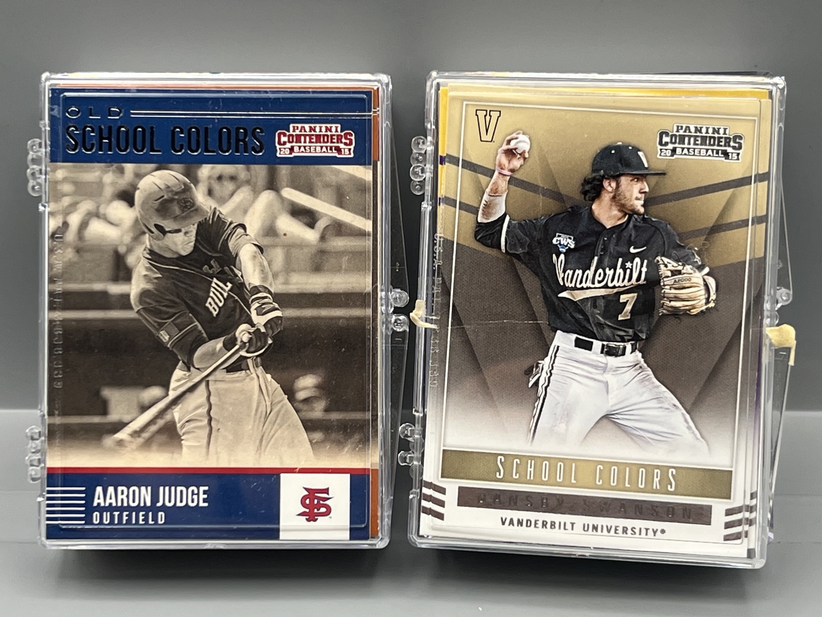 2015 Panini Contenders Baseball Old School Colors Set (47) W/ Aaron Judge Prospect/RC & 2015 Panini Contenders School Colors Set (52)