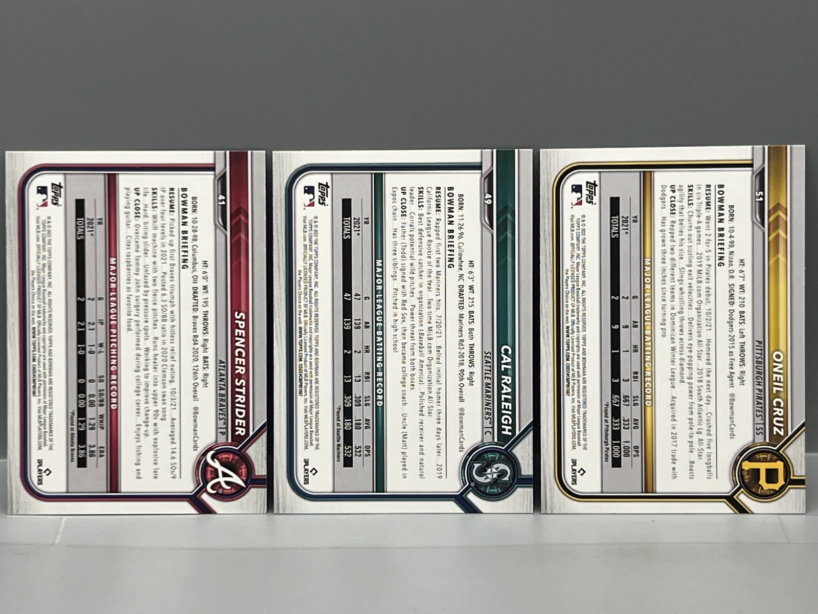 2022 Bowman Paper Baseball Complete Set W/ Spencer Strider RC, Cal Raleigh RC, & O'Neil Cruz RC