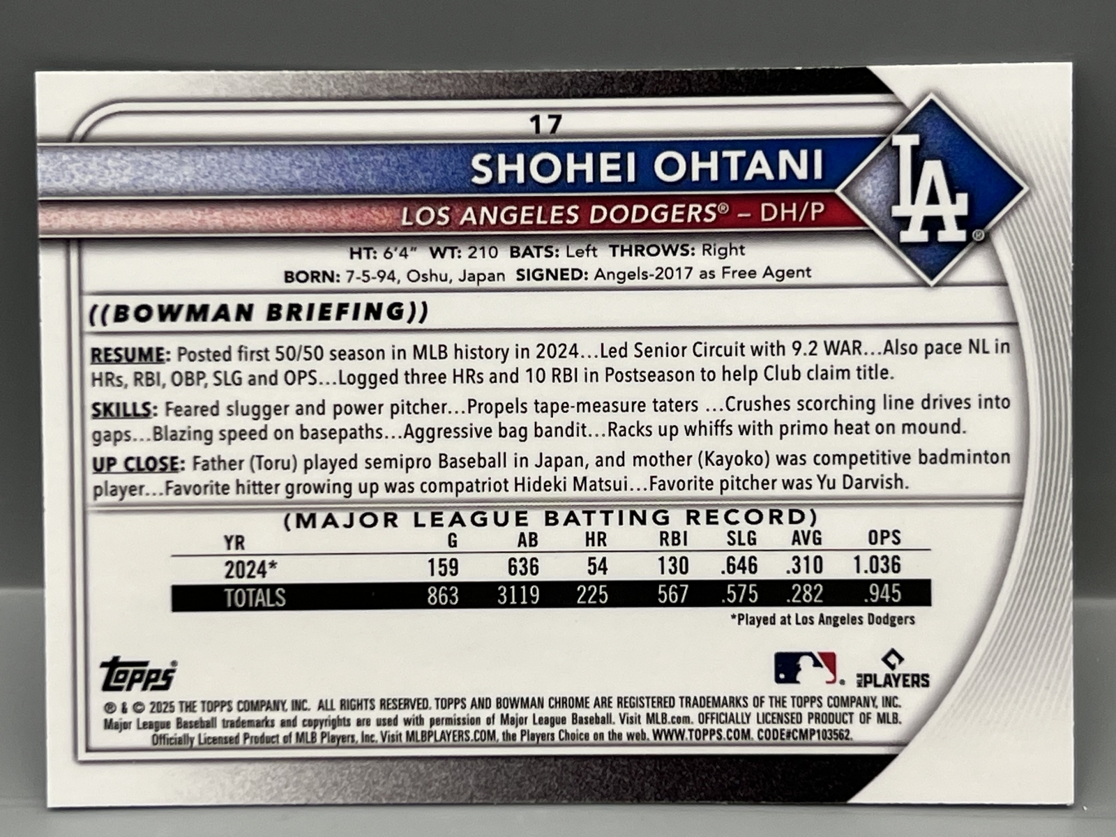 2025 Bowman Chrome Shohei Ohtani Mega Box Mojo Refractor #17