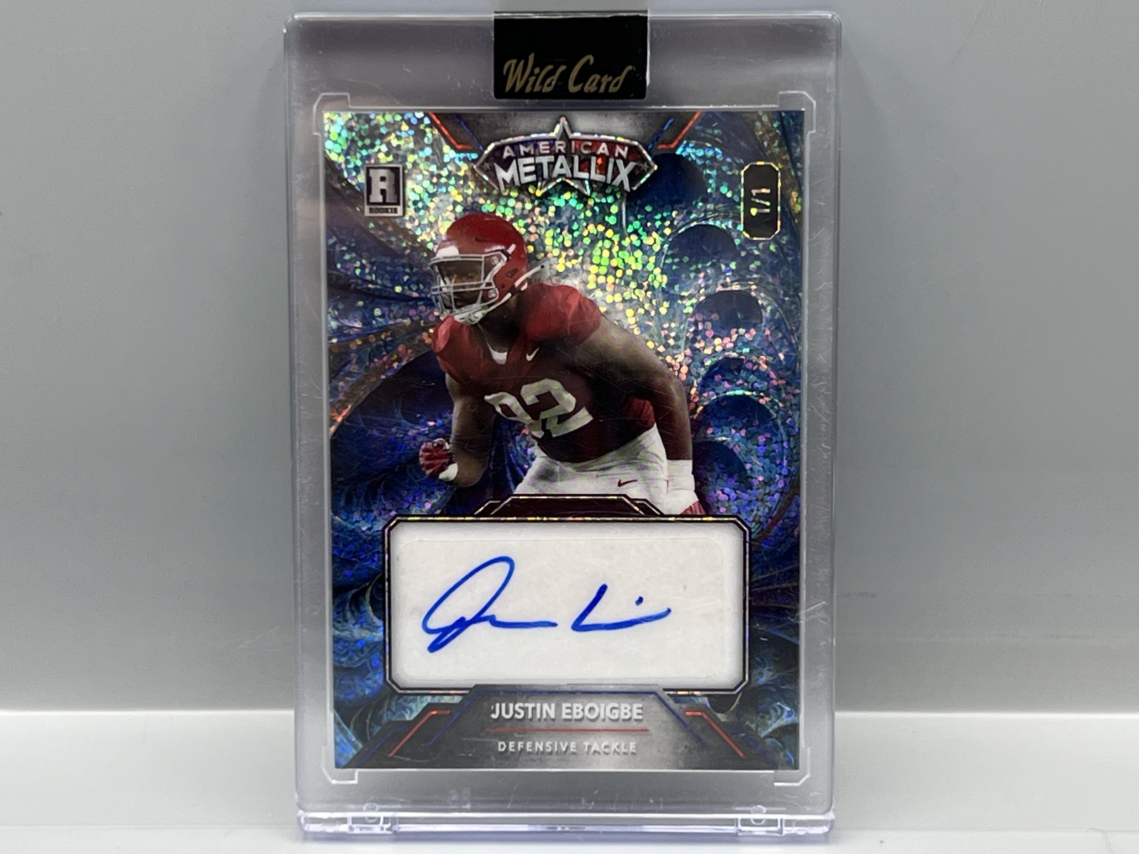 2023 Wild Card American Metallix Justin Eboigbe #1/1 RC Auto - Sealed In Mag From Wild Card