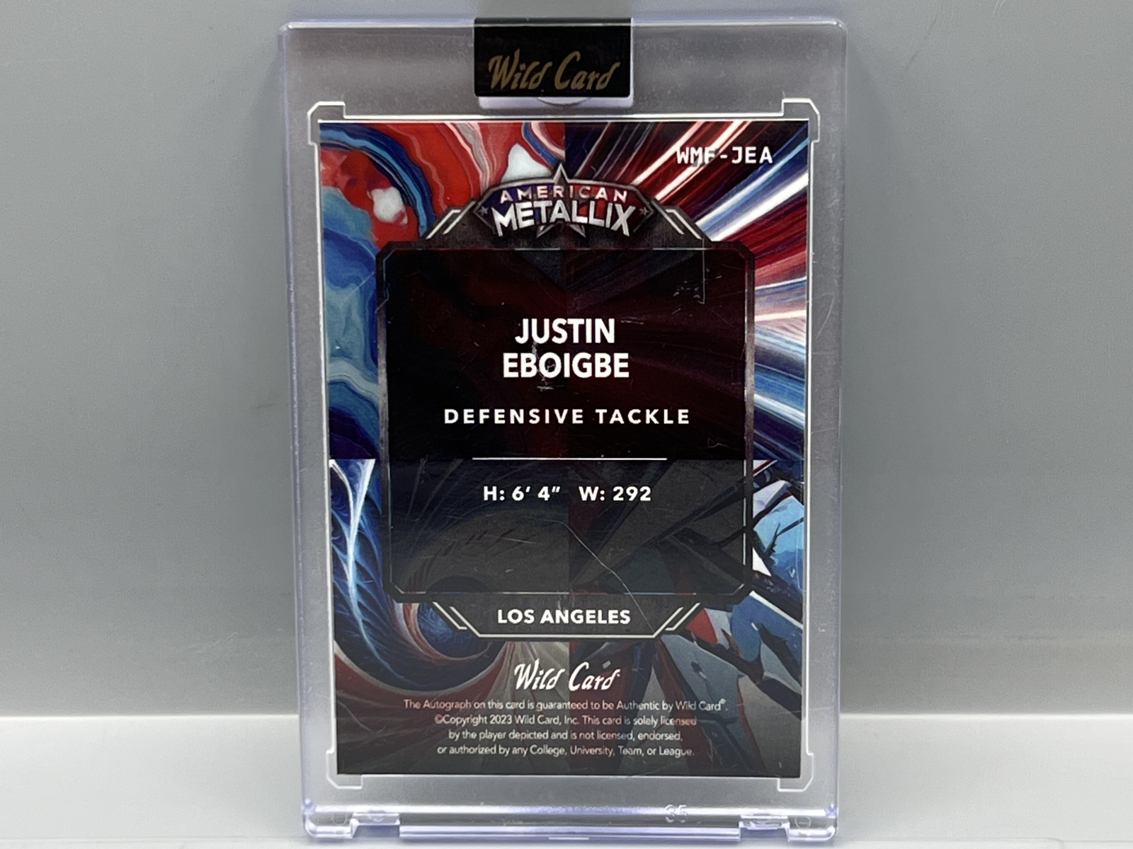 2023 Wild Card American Metallix Justin Eboigbe #1/1 RC Auto - Sealed In Mag From Wild Card