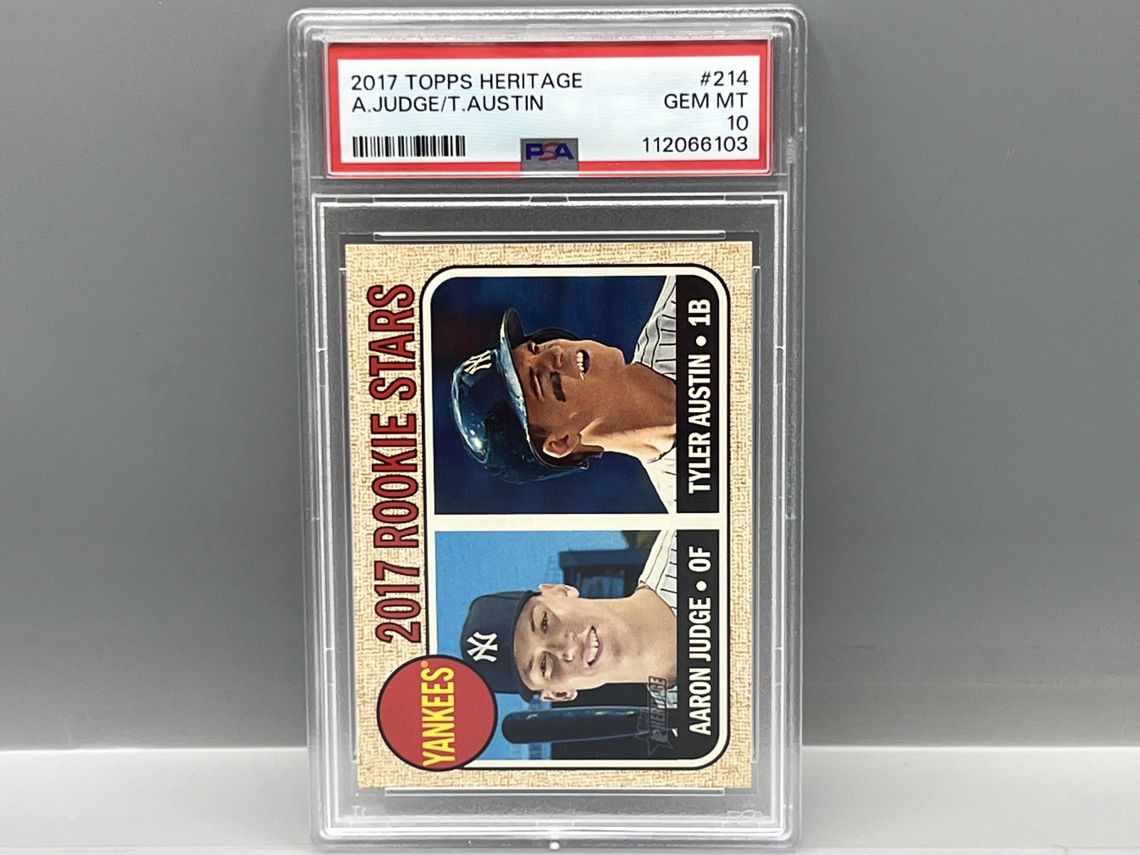 2017 Topps Heritage Aaron Judge RC #214 PSA Gem Mint 10