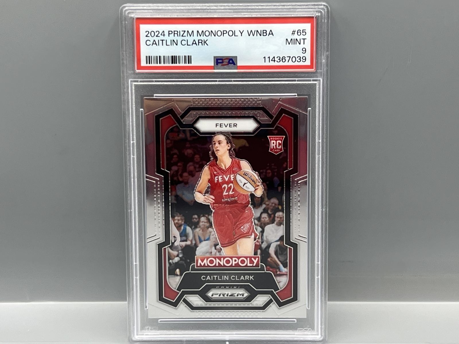 2024 Panini WNBA Prizm Monopoly Caitlin Clark RC #65 PSA Mint 9