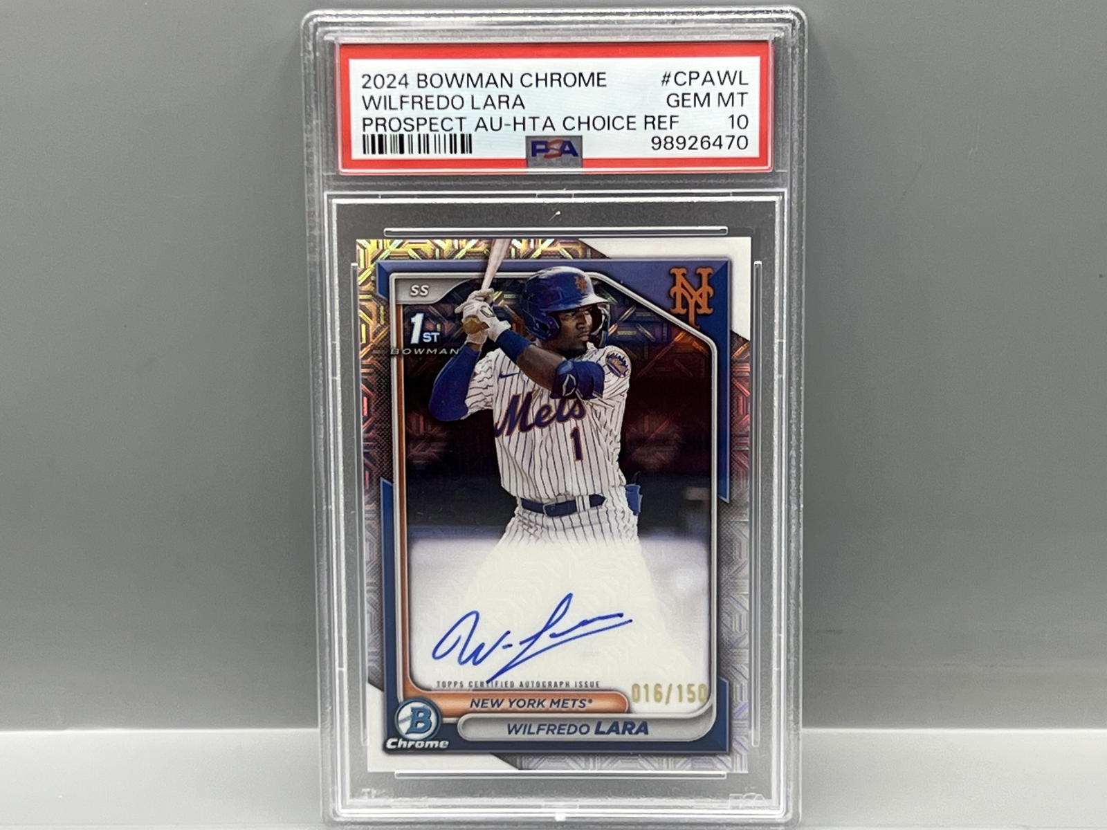 2024 Bowman Chrome Wilfredo Lara 1st Bowman Choice Refractor RC Auto #/150 PSA Gem Mint 10
