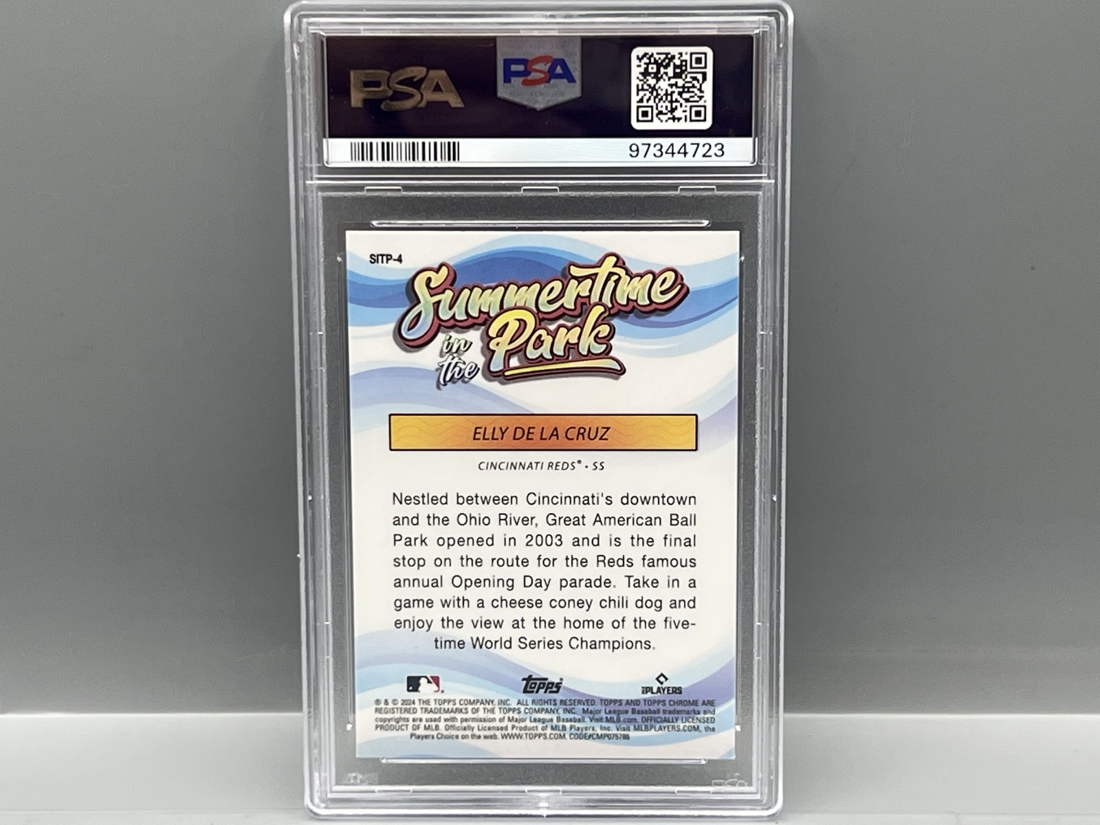 2024 Topps Chrome Elly De La Cruz Summertime In The Park RC #4 PSA Gem Mint 10