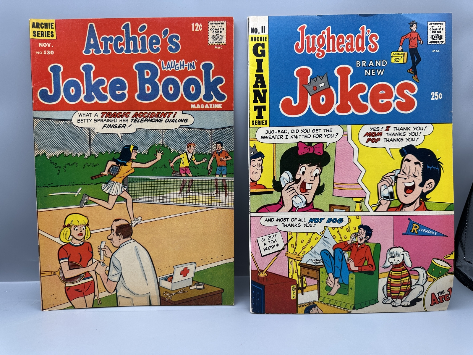 Archie Comics Archie's Joke Book Magazine #130 (1968) and Jughead's Jokes #11 (1969) - Includes CBS Saturday morning cartoon advertisement