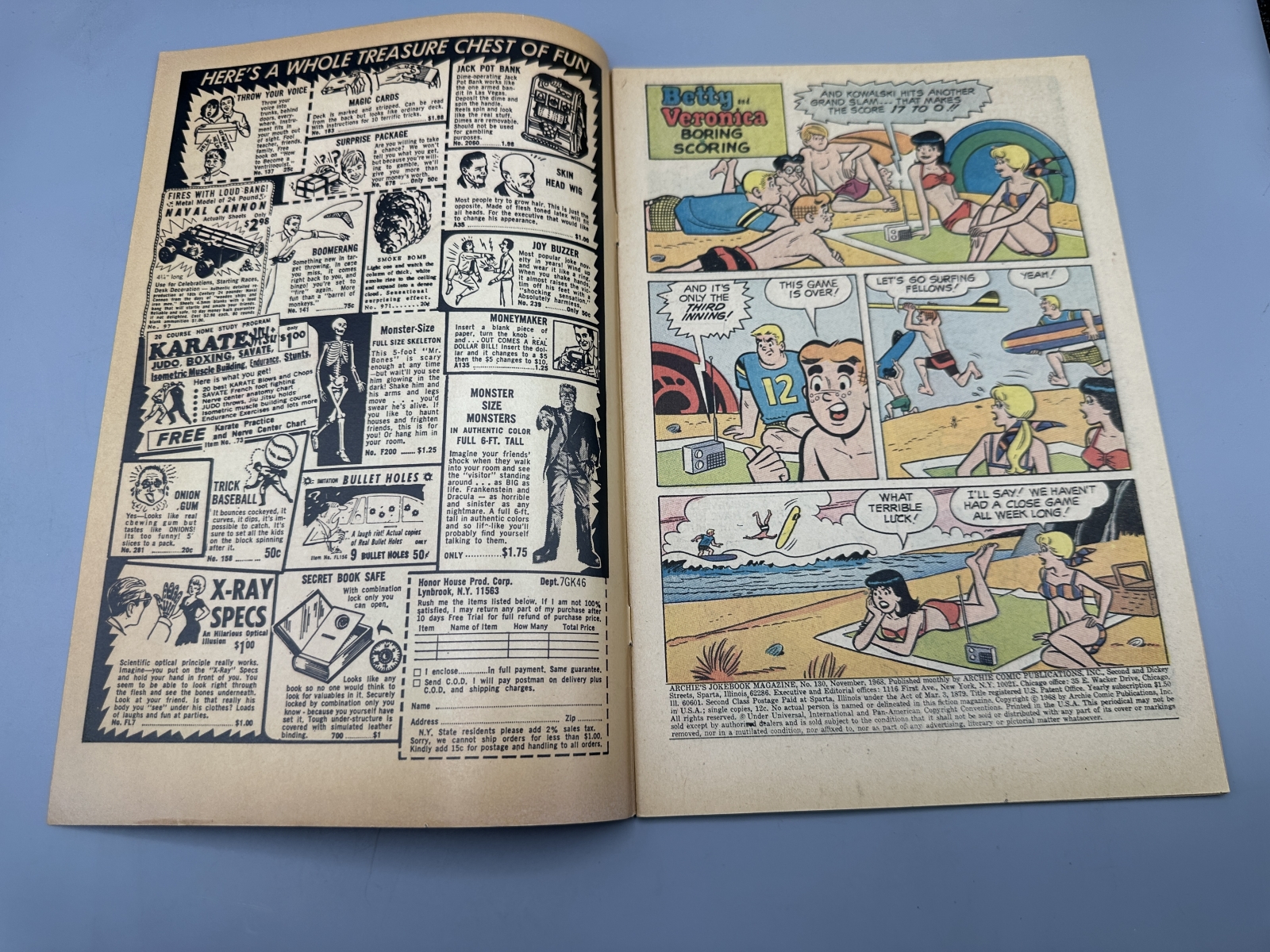 Archie Comics Archie's Joke Book Magazine #130 (1968) and Jughead's Jokes #11 (1969) - Includes CBS Saturday morning cartoon advertisement