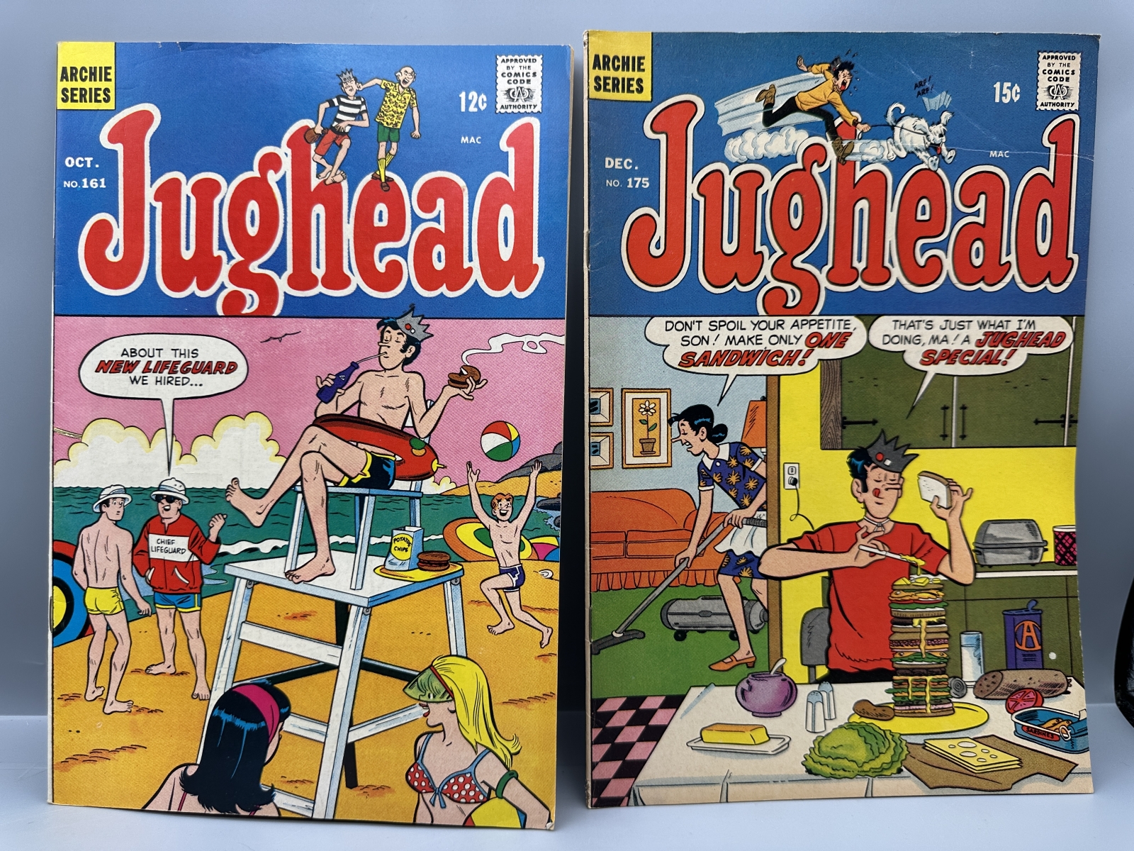 Archie Series Jughead #161 (1968) and #175 (1969) - featuring Harry Lucey artwork