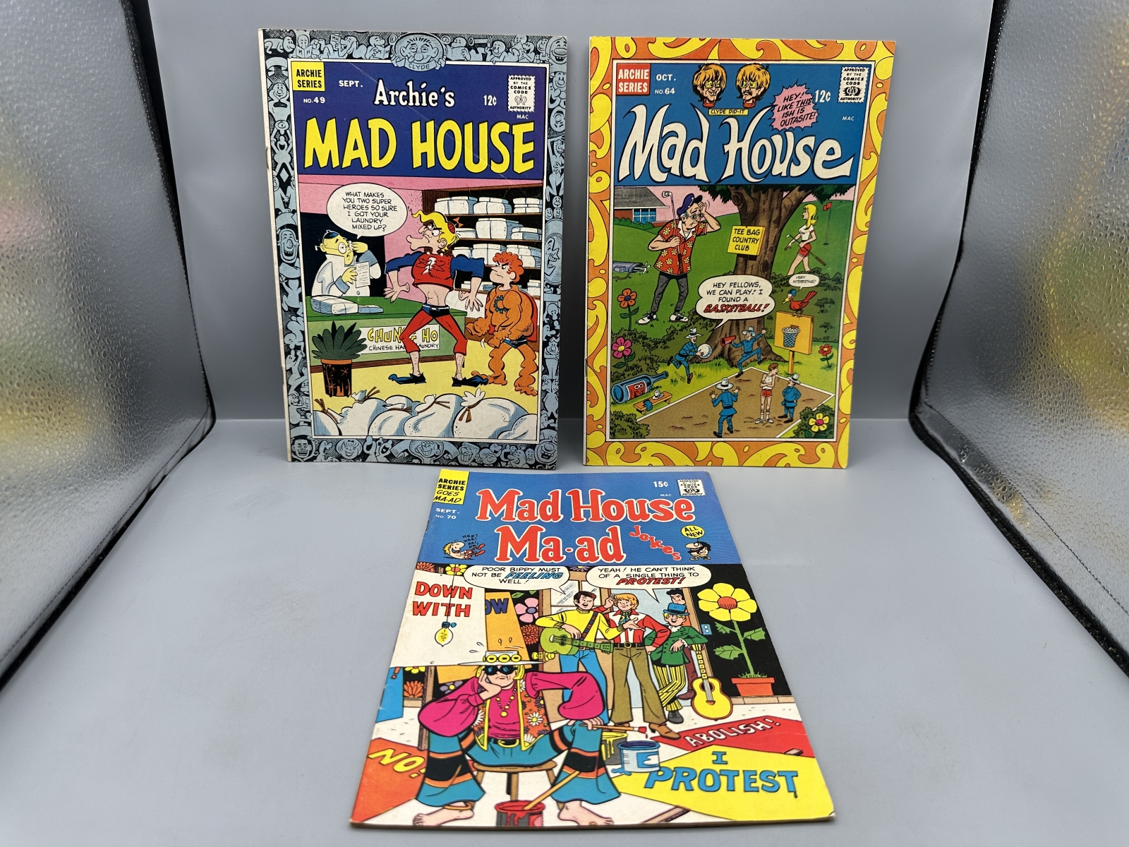 Archie Comics Archie's Mad House #49 (1966), Mad House #64 (1968), and Mad House Ma-ad Jokes #70 (1969) - Early Sabrina the Teenage Witch ap