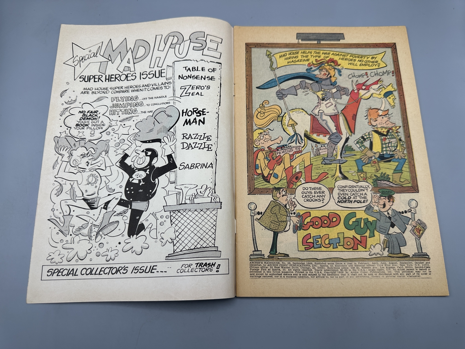 Archie Comics Archie's Mad House #49 (1966), Mad House #64 (1968), and Mad House Ma-ad Jokes #70 (1969) - Early Sabrina the Teenage Witch ap