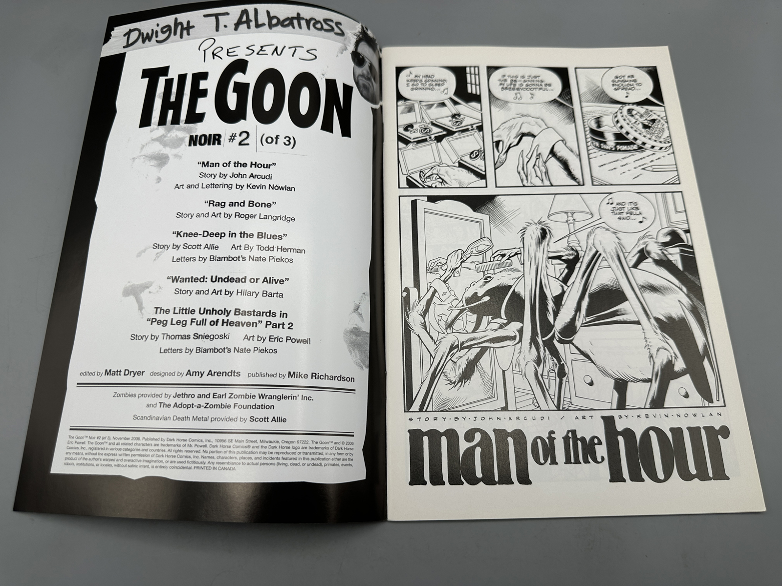 Dark Horse Comics Dwight T. Albatross's The Goon Noir #1-3 (2006-2007) - Complete Three-Issue Limited Series - Anthology featuring guest cre