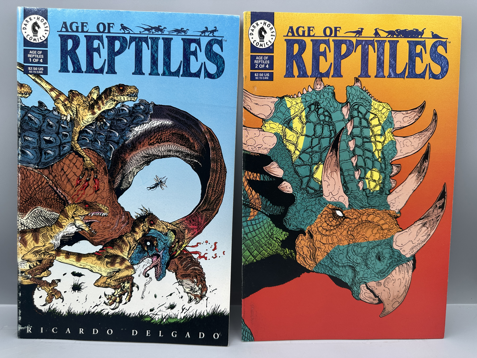 Dark Horse Comics Age of Reptiles #1, #2, #3, and #4 (1993) - Complete miniseries - Ricardo Delgado art