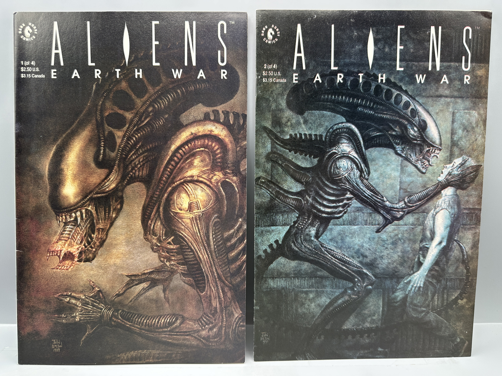 Dark Horse Comics Aliens: Earth War #1-4 (1990) - Complete 4-issue miniseries - John Bolton covers - Sam Kieth interior art