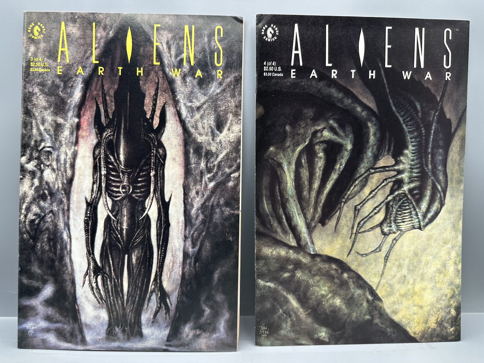 Dark Horse Comics Aliens: Earth War #1-4 (1990) - Complete 4-issue miniseries - John Bolton covers - Sam Kieth interior art