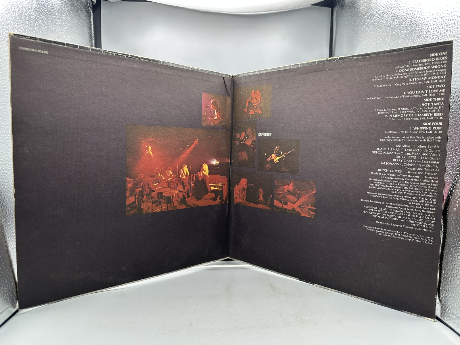 Capricorn Records The Allman Brothers Band At Fillmore East 2-LP Vinyl Album (1971) SD 2-802 - Richmond, Indiana pressing - Includes vintage