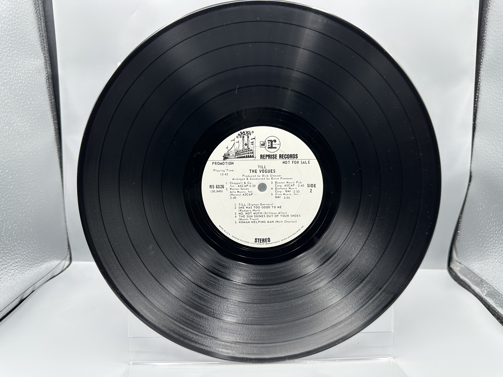 1969 Reprise Records The Vogues Till Promo Vinyl Album - RS 6326