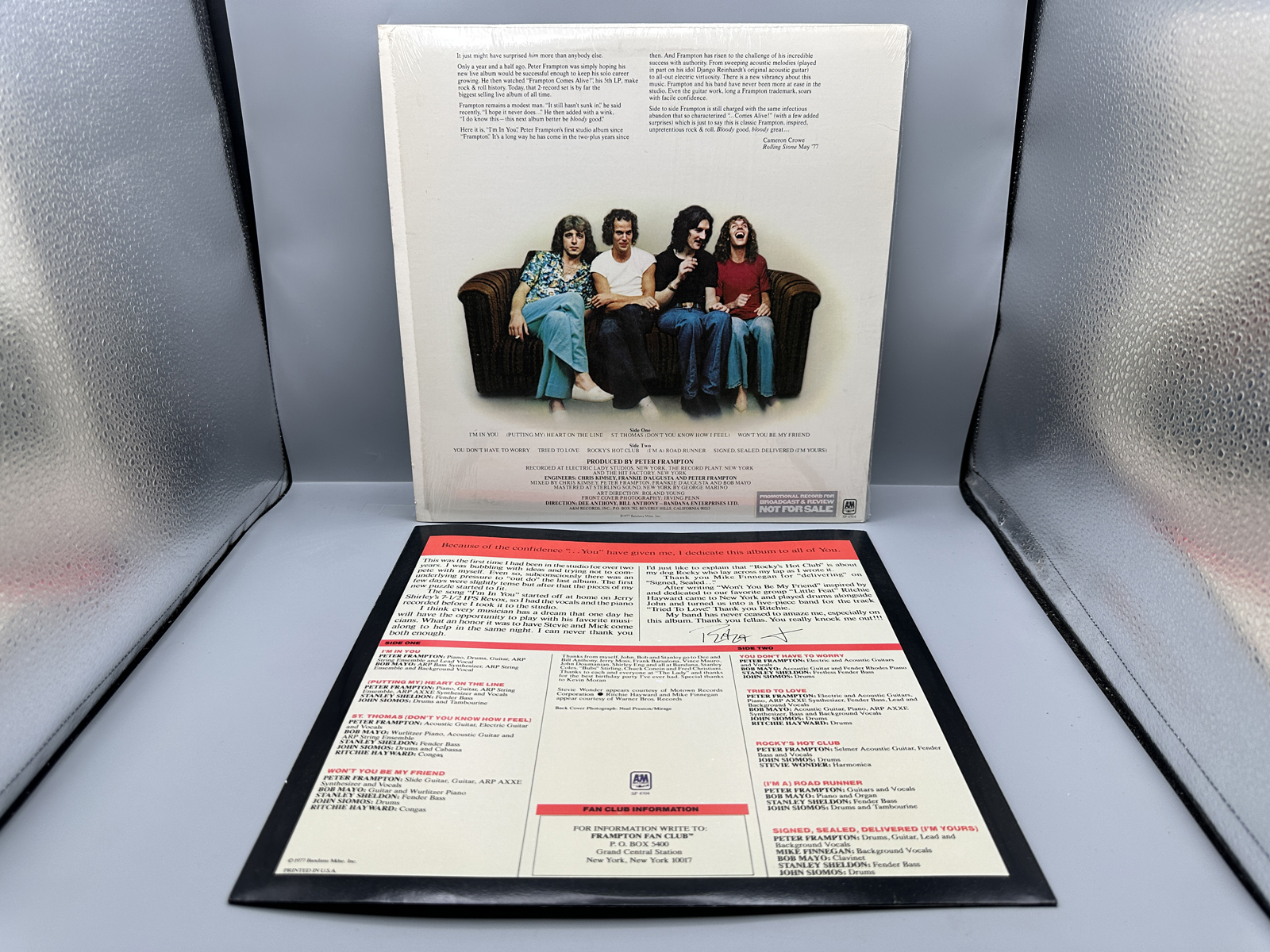1977 A&M Records Peter Frampton "I'm In You" Promo Vinyl Album - SP-5146