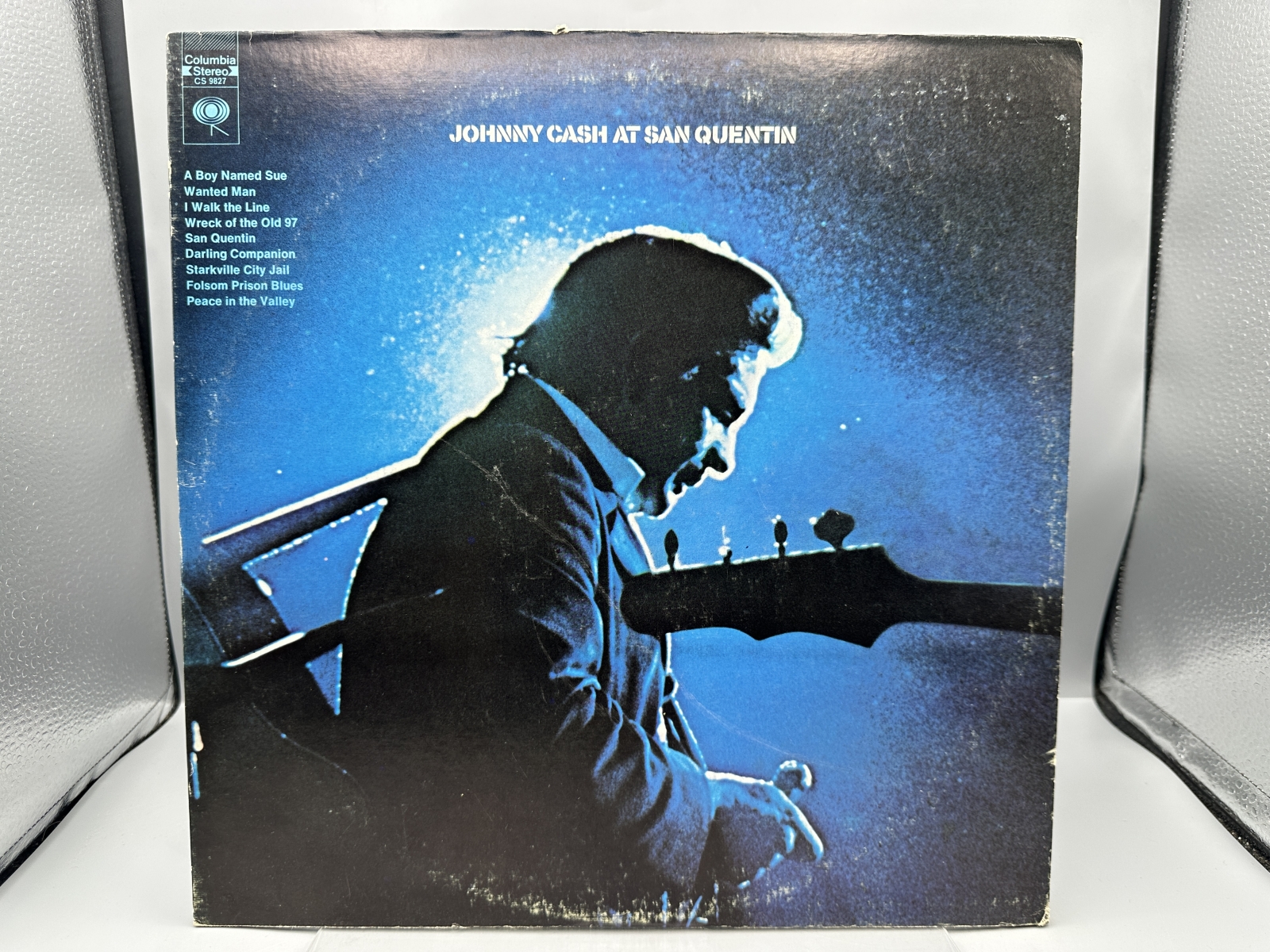 Columbia Records Johnny Cash At San Quentin Vinyl Album LP (1969) CS 9827 - Early 2-Eye Stereo Pressing - Original Promotional Inner Sleeve