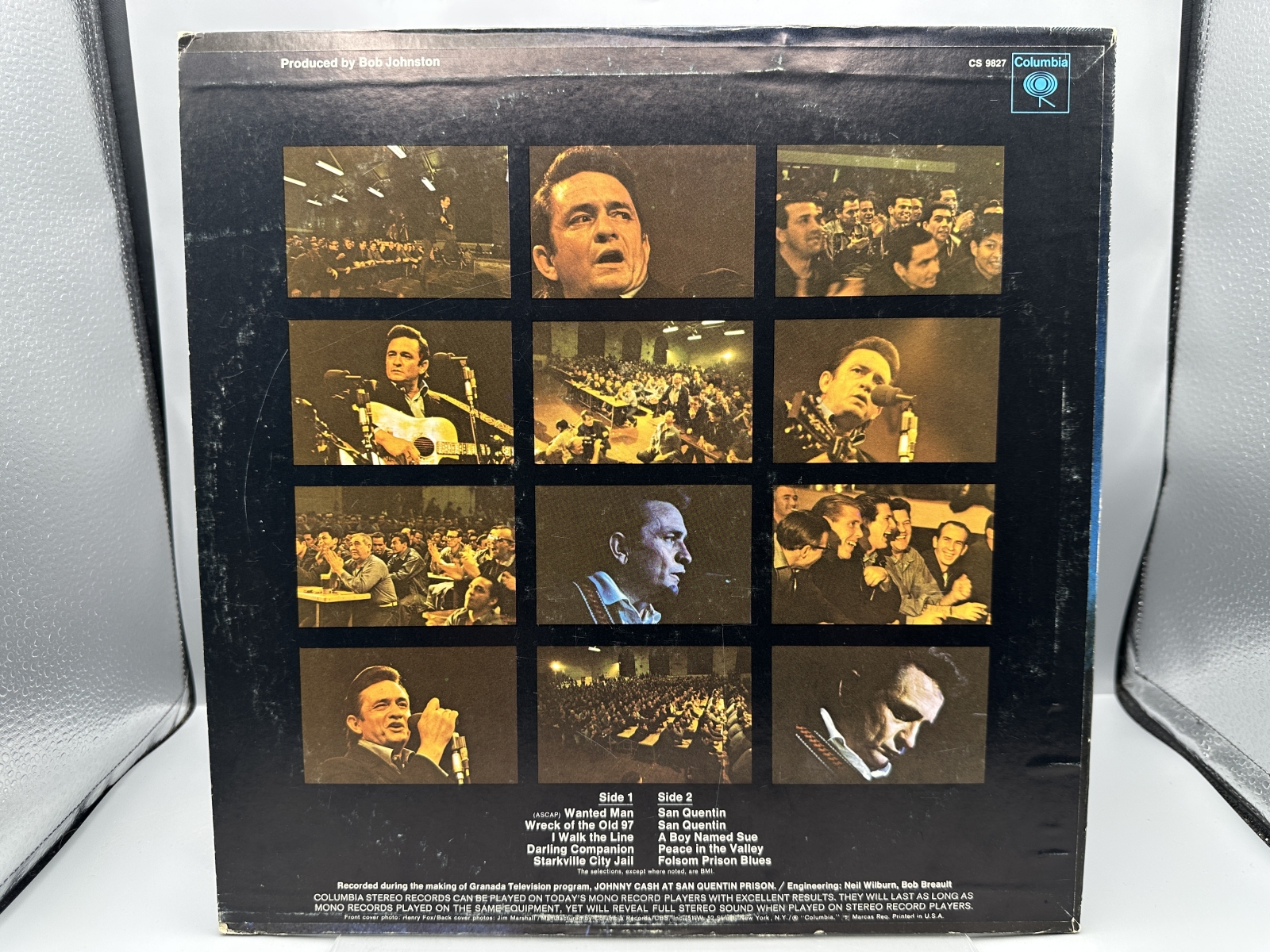 Columbia Records Johnny Cash At San Quentin Vinyl Album LP (1969) CS 9827 - Early 2-Eye Stereo Pressing - Original Promotional Inner Sleeve