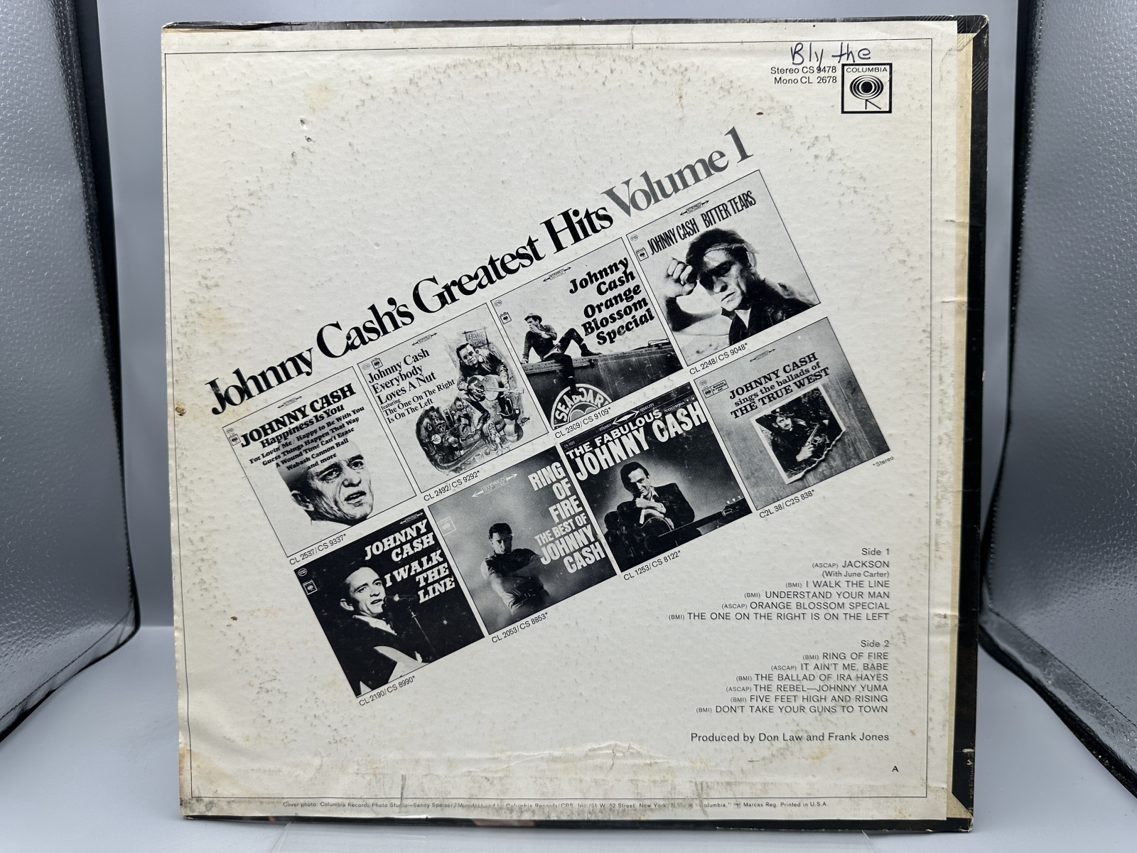Columbia Records Johnny Cash's Greatest Hits Volume 1 Vinyl Album LP (1967) CS 9478 - Stereo pressing with original inner sleeve