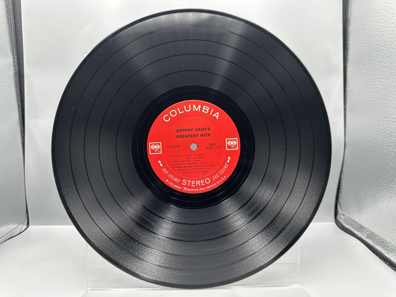 Columbia Records Johnny Cash's Greatest Hits Volume 1 Vinyl Album LP (1967) CS 9478 - Stereo pressing with original inner sleeve
