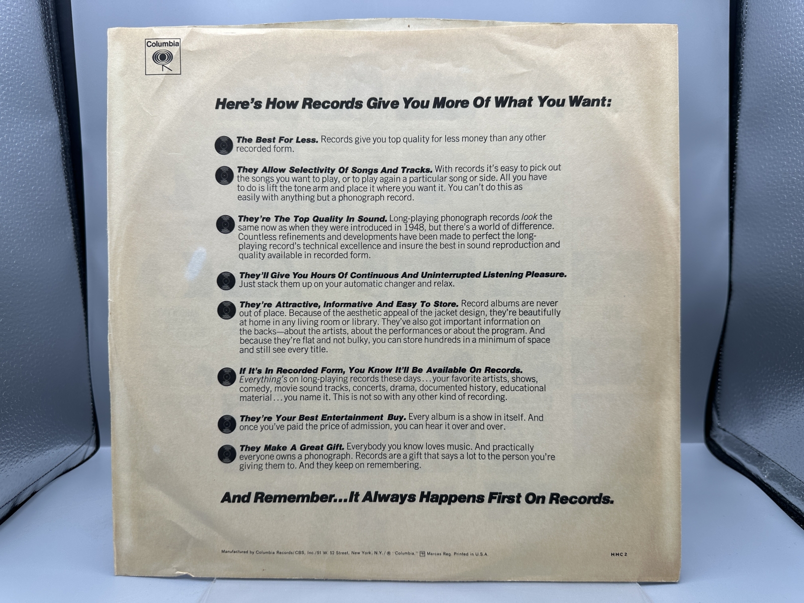 Columbia Records Johnny Cash's Greatest Hits Volume 1 Vinyl Album LP (1967) CS 9478 - Stereo pressing with original inner sleeve