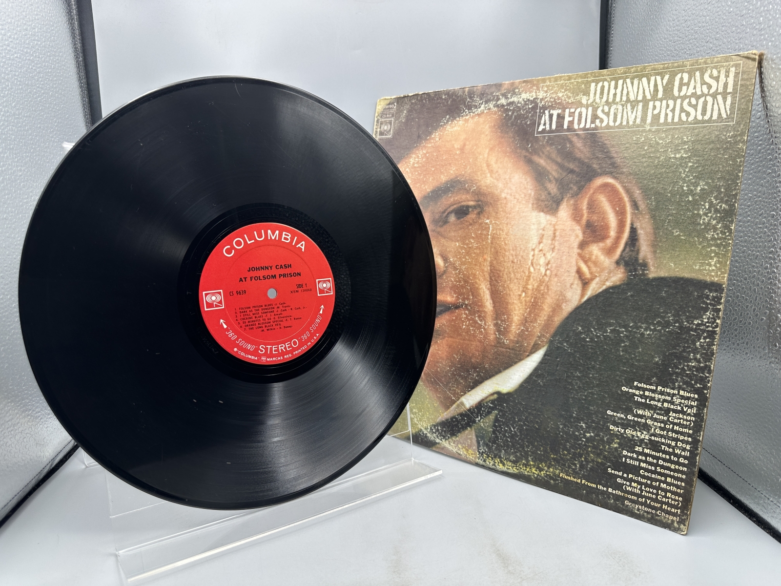Columbia Records Johnny Cash At Folsom Prison Vinyl Album LP (1968) CS 9639 - US Pressing - Includes original promotional inner sleeve