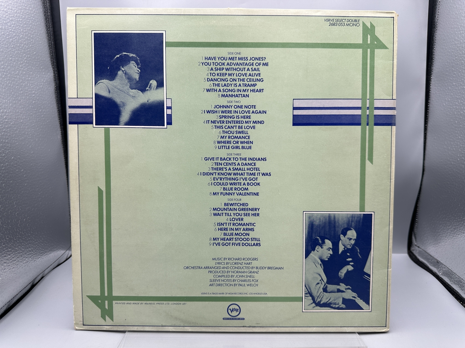 Verve Records Ella Fitzgerald Sings the Rodgers and Hart Songbook 2-LP Vinyl Album (1970) 2683 053 - UK Mono Pressing