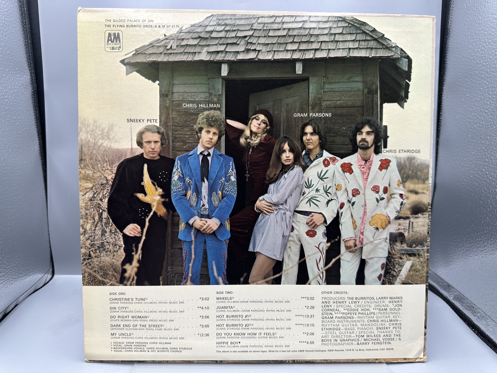 A&M Records The Flying Burrito Bros. The Gilded Palace of Sin Vinyl Album LP (1969) SP 4175 - Original US Pressing with Blue Inner Sleeve
