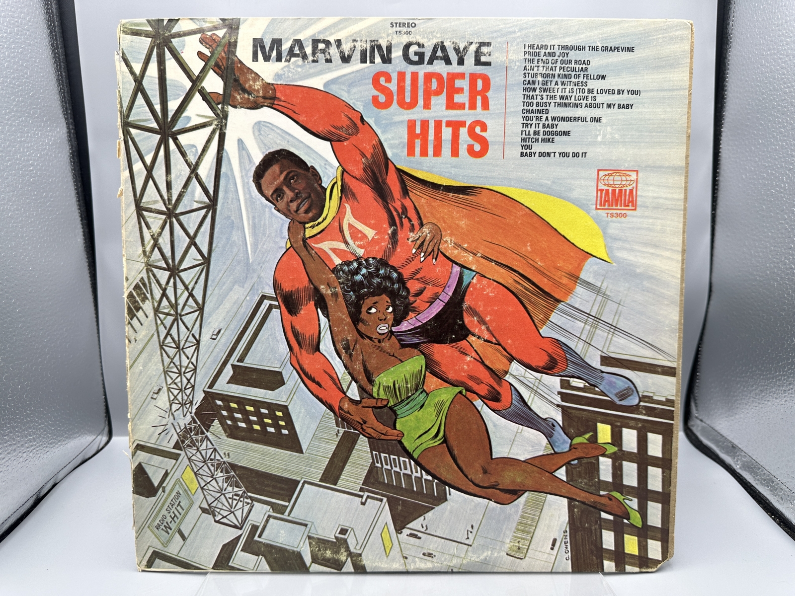 Tamla Records Marvin Gaye Super Hits Vinyl Album LP (1970) TS300 - Superhero cover art by Carl Owens