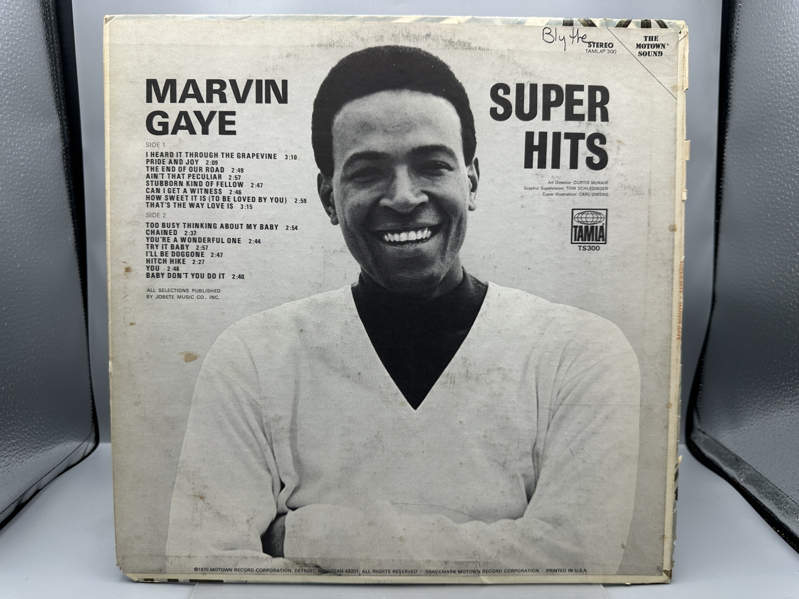 Tamla Records Marvin Gaye Super Hits Vinyl Album LP (1970) TS300 - Superhero cover art by Carl Owens