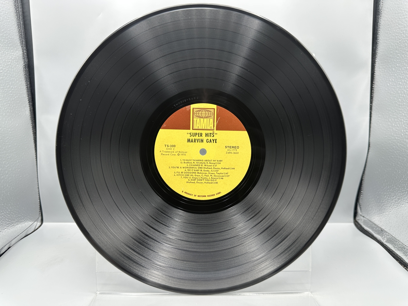 Tamla Records Marvin Gaye Super Hits Vinyl Album LP (1970) TS300 - Superhero cover art by Carl Owens