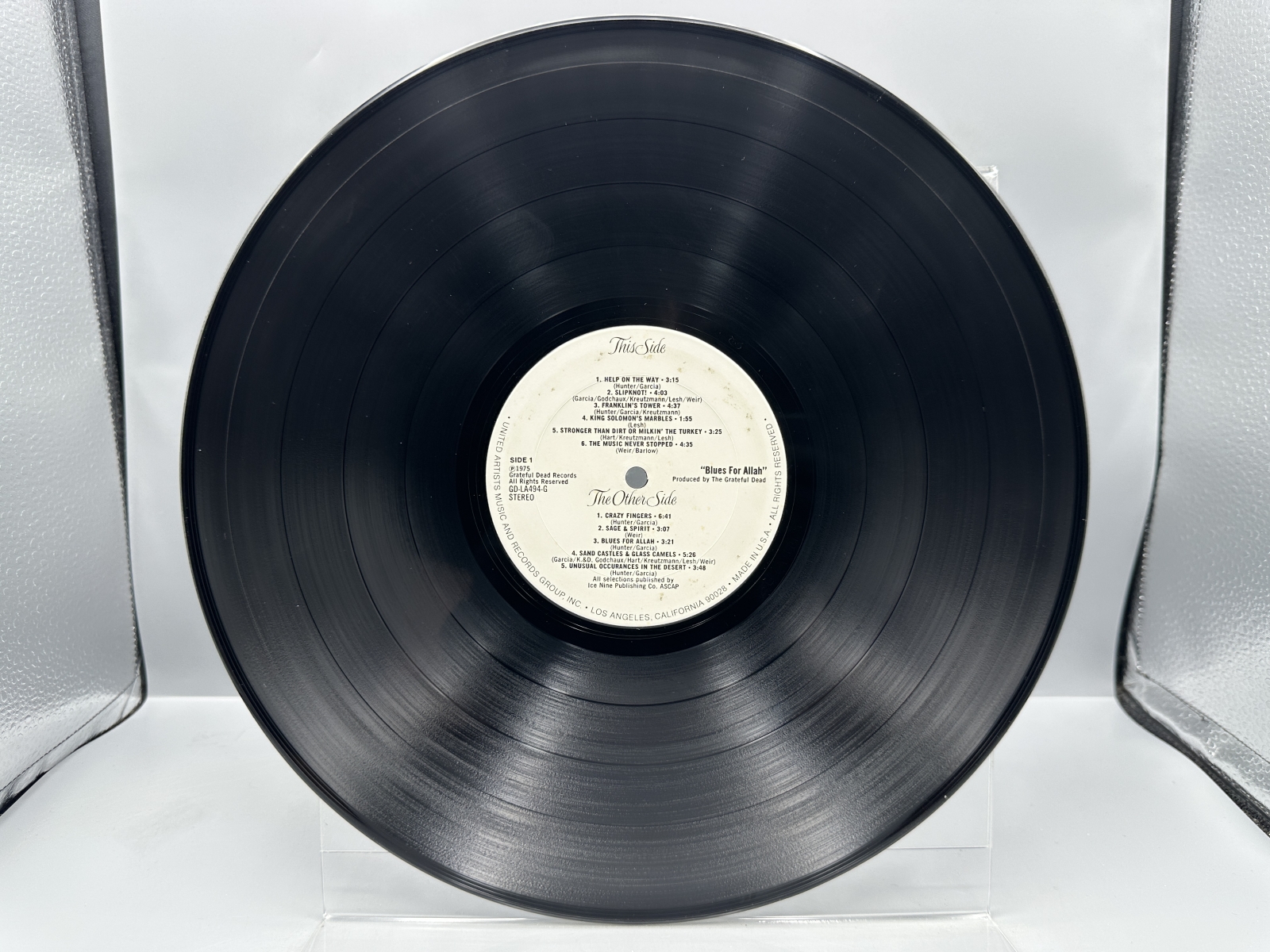 Grateful Dead Records Grateful Dead Blues for Allah Vinyl Album LP (1975) GD-LA494-G - Includes original lyric insert