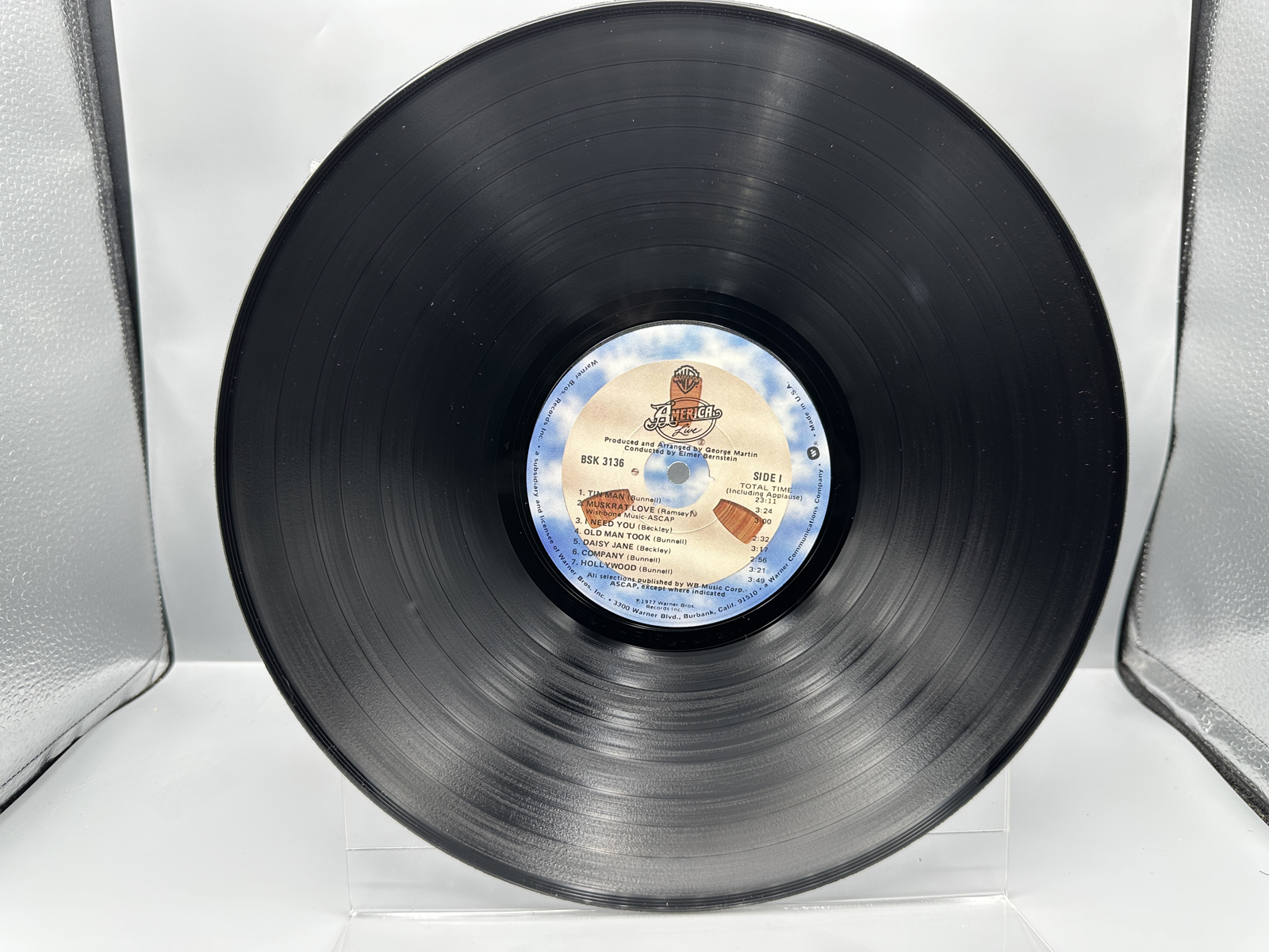 1977 Warner Bros. Records Inc. America "America Live" Promo Vinyl Album - BSK 3136