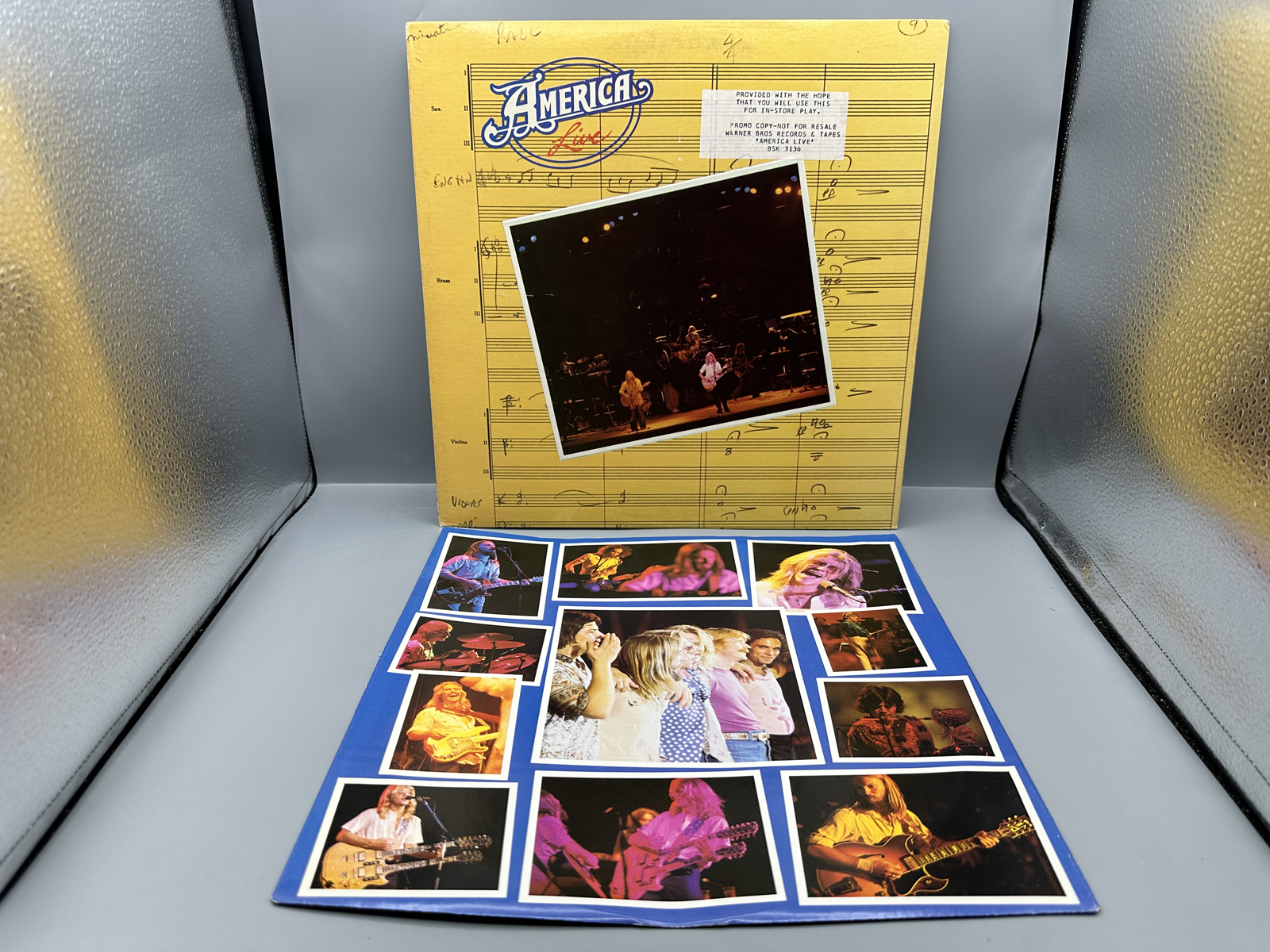 1977 Warner Bros. Records Inc. America "America Live" Promo Vinyl Album - BSK 3136