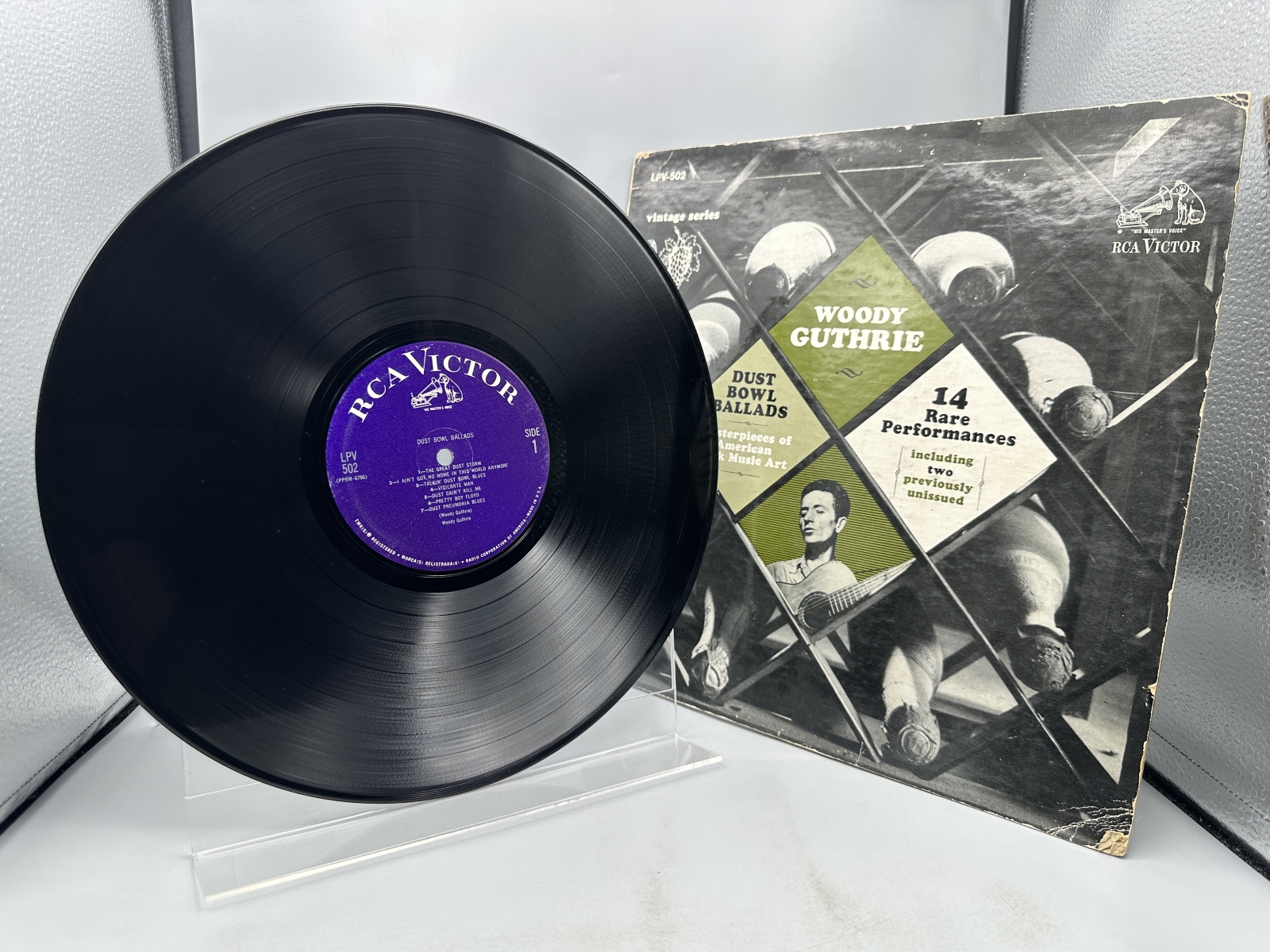 RCA Victor Records Woody Guthrie Dust Bowl Ballads Vinyl Album LP (1964) LPV-502 - Vintage Series including two previously unissued performa