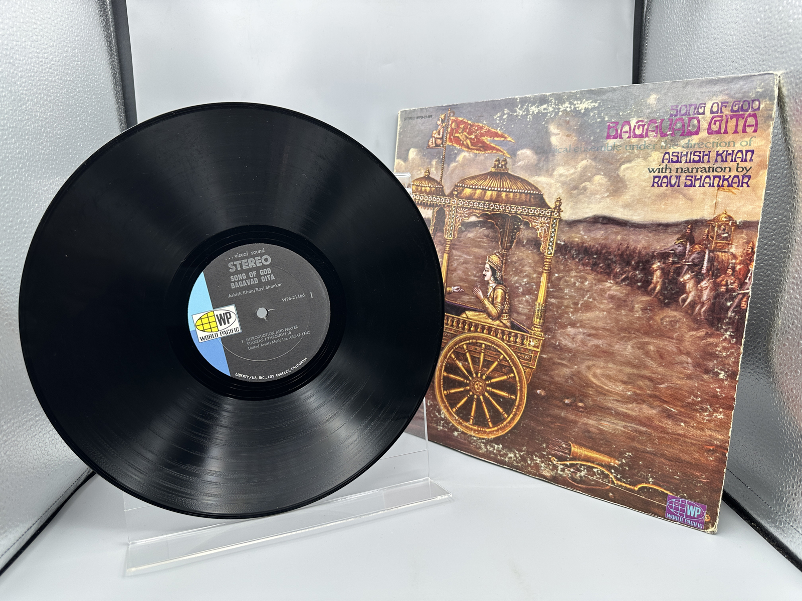 1968 World Pacific Records Ashish Khan & Ravi Shankar Song Of God Bagavad Gita Vinyl Album - WPS-21466