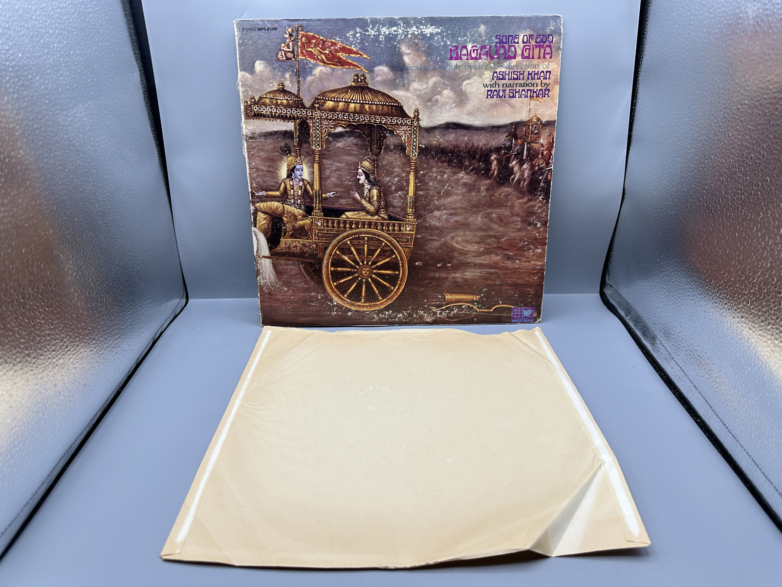 1968 World Pacific Records Ashish Khan & Ravi Shankar Song Of God Bagavad Gita Vinyl Album - WPS-21466