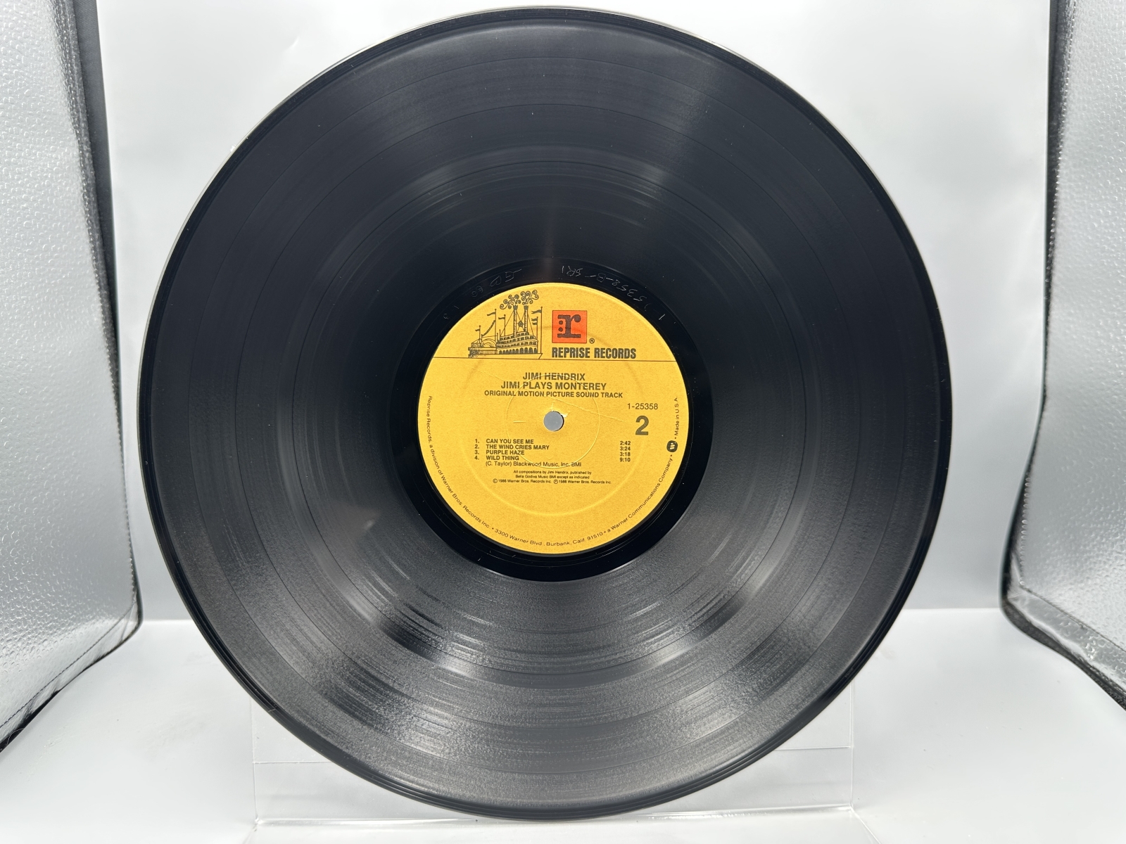 Reprise Records Jimi Hendrix Jimi Plays Monterey Vinyl Album LP (1986) 1-25358 - US Specialty Records Corporation Pressing - Gold Foil Promo