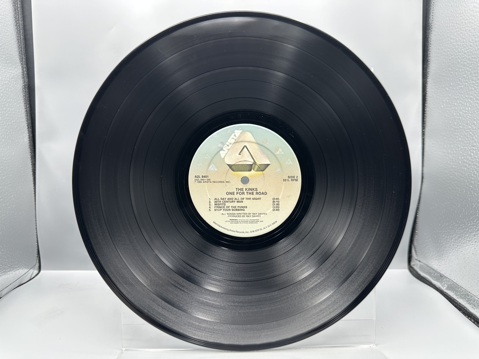 Arista Records The Kinks One For The Road 2-LP Vinyl Album (1980) A2L 8401 - US Pressing - Gatefold Jacket - Includes Peaches Records Inner 
