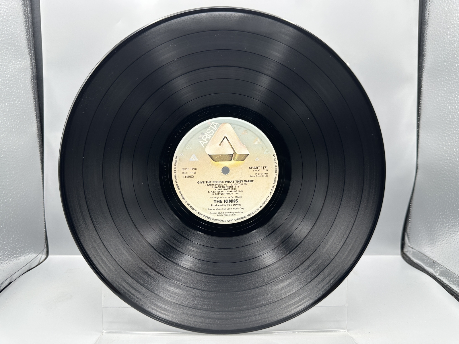 Arista Records The Kinks Give the People What They Want Vinyl Album LP (1981) SPART 1171 - UK Release - Includes Limited Edition Hype Sticke