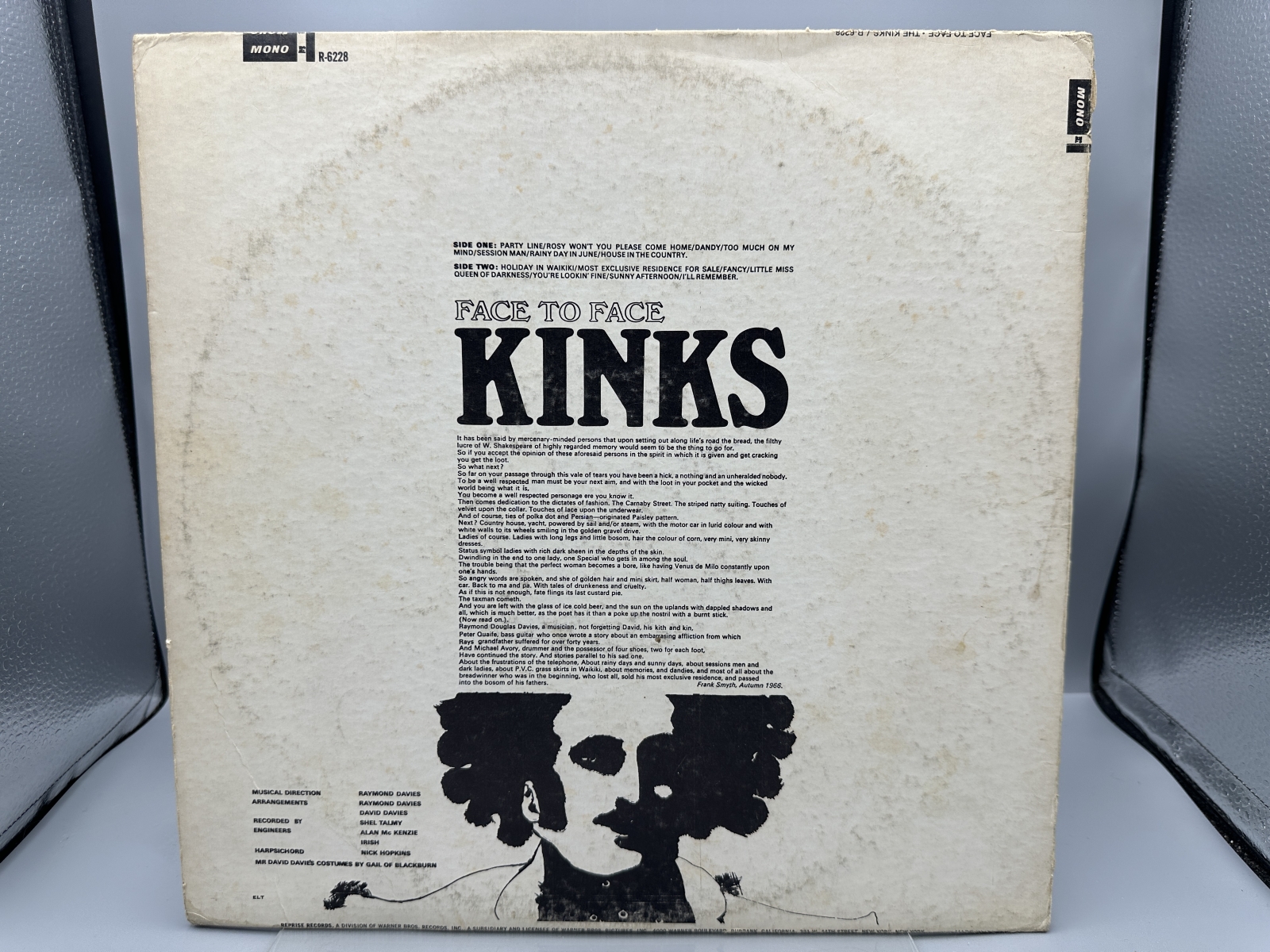 Reprise Records The Kinks Face to Face Vinyl Album LP (1966) R 6228 - Mono Pressing - Including Sunny Afternoon