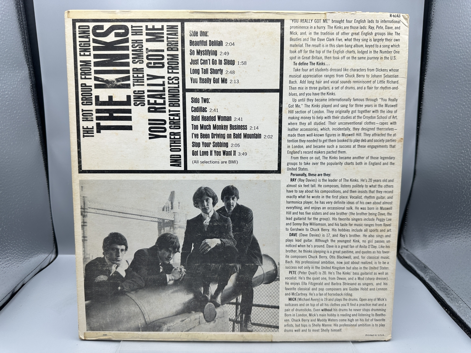 Reprise Records The Kinks You Really Got Me Vinyl Album LP (1964) R-6143 - Mono Pressing - Original Tricolor Steamboat Label