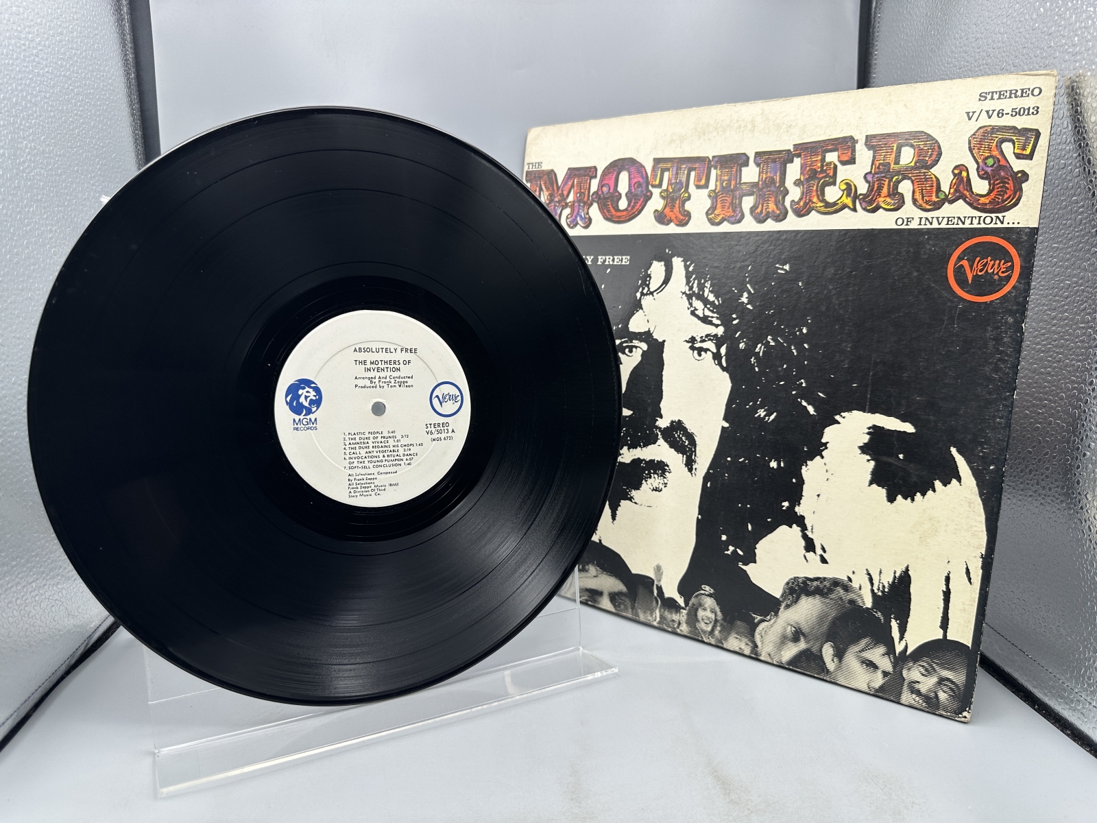 Verve Records The Mothers of Invention Absolutely Free Vinyl Album LP (1967) V/V6-5013 - Early US Stereo Pressing - White MGM/Verve Label -