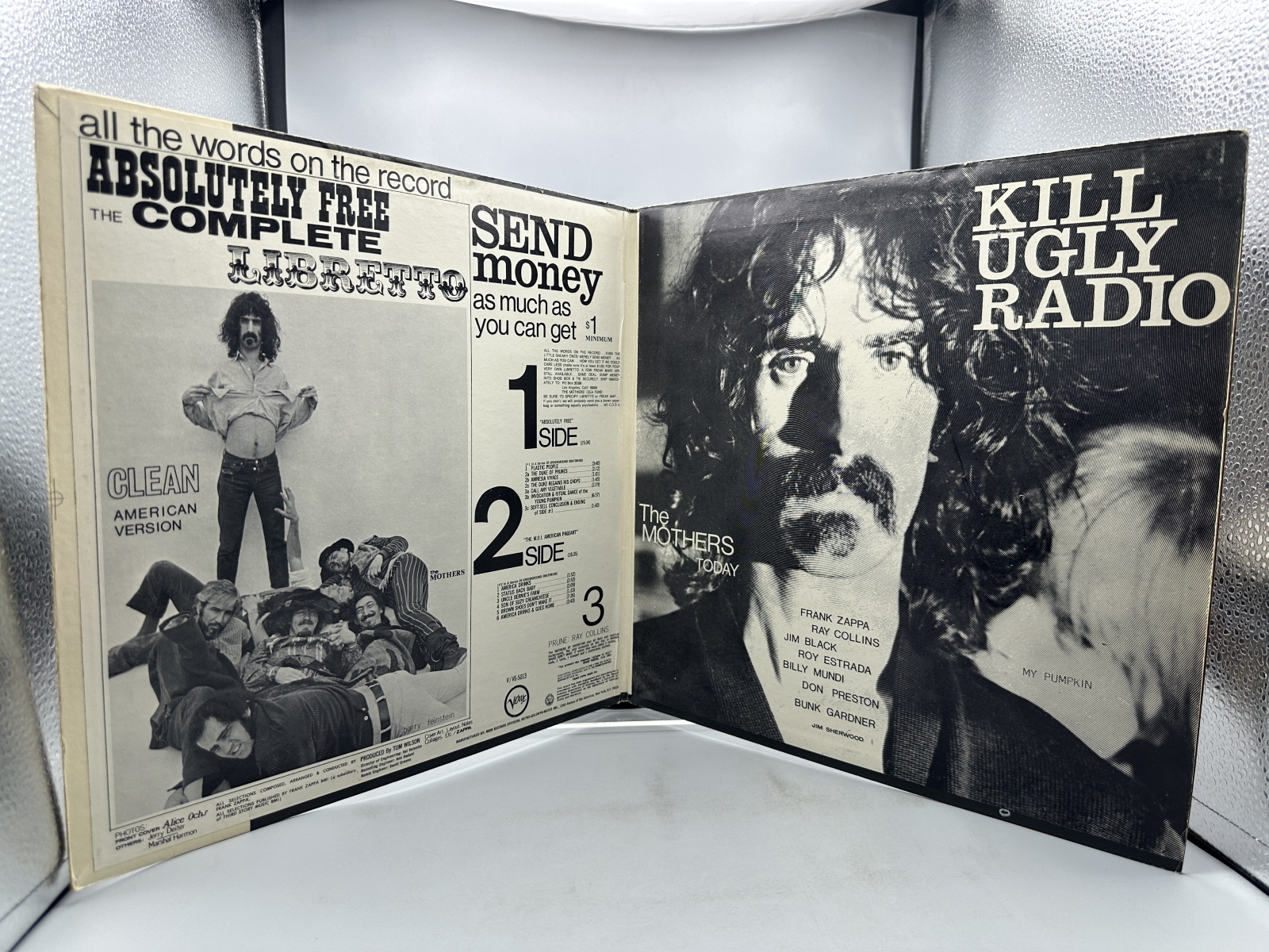 Verve Records The Mothers of Invention Absolutely Free Vinyl Album LP (1967) V/V6-5013 - Early US Stereo Pressing - White MGM/Verve Label -