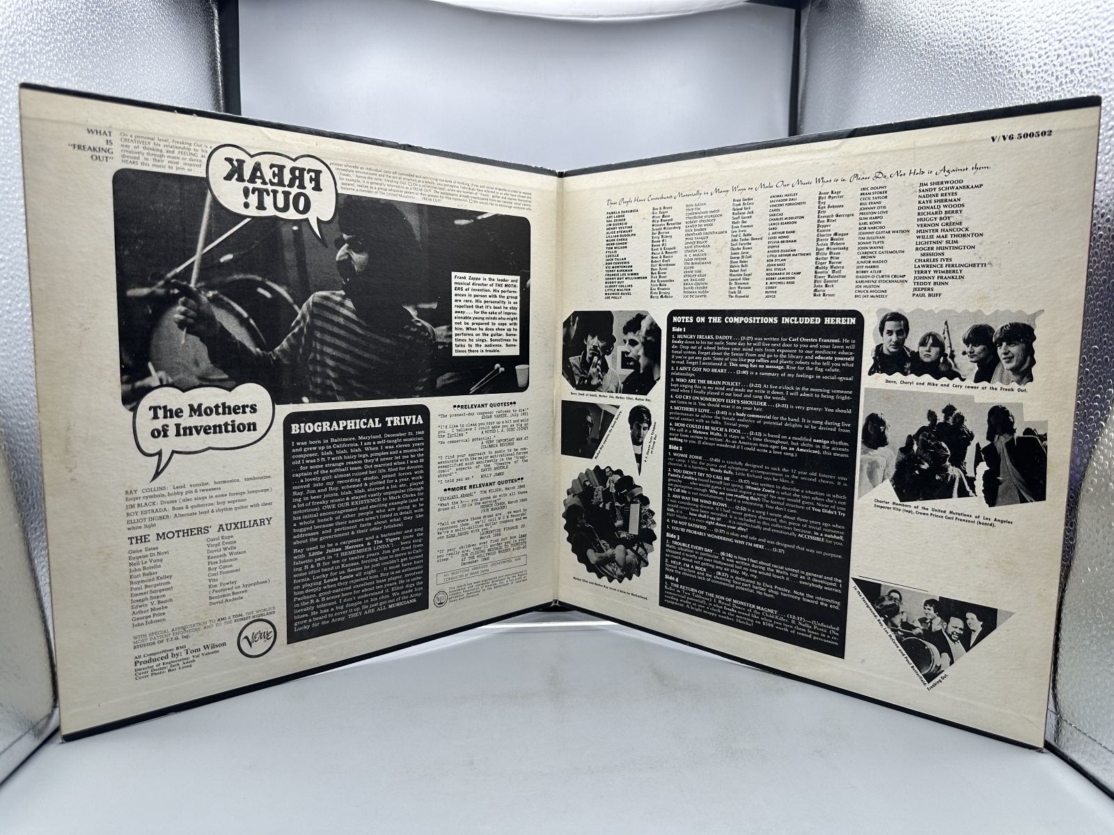 Verve Records The Mothers of Invention Freak Out! 2-LP Vinyl Album (1970) V6-5005-2 - Gatefold Jacket - MGM Hollywood Pressing