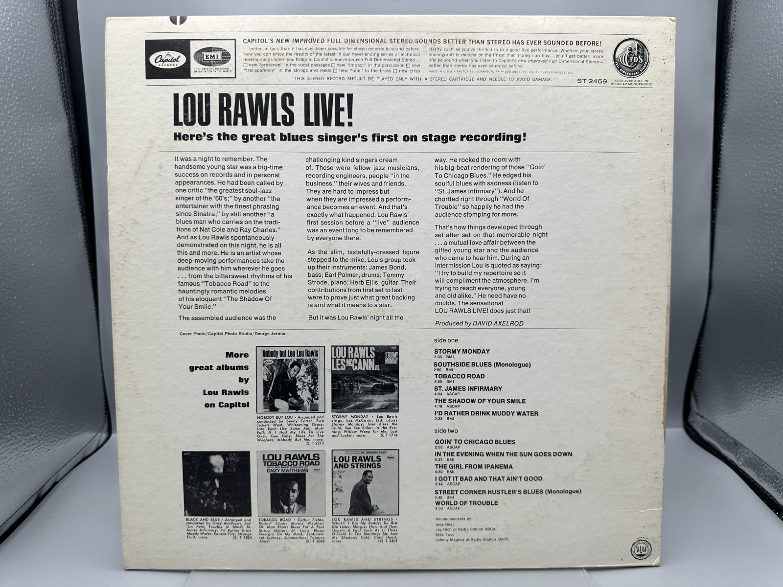 Capitol Records Lou Rawls LIVE! Vinyl Album LP (1966) ST 2459 - Scranton pressing - Full Dimensional Stereo - Rainbow Label