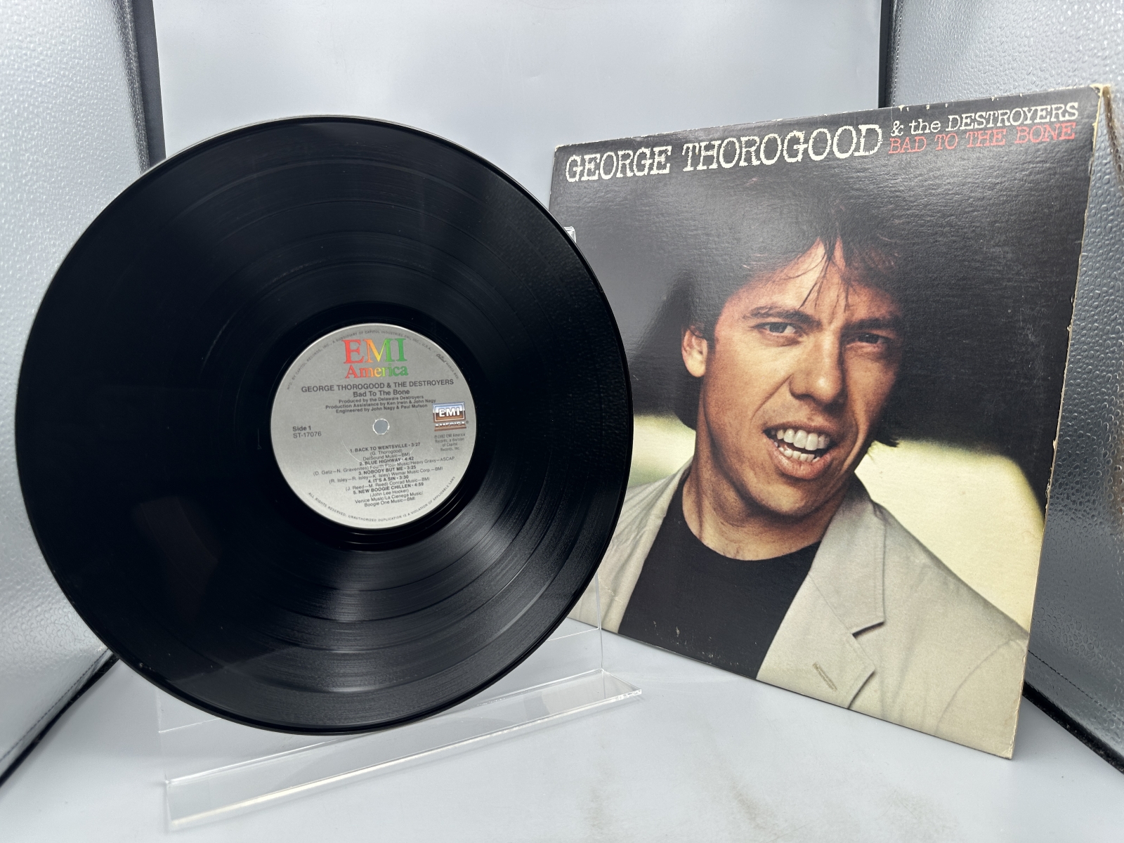 EMI America Records George Thorogood and The Destroyers Bad To The Bone Vinyl Album LP (1982) ST-17076 - Includes original printed inner sle